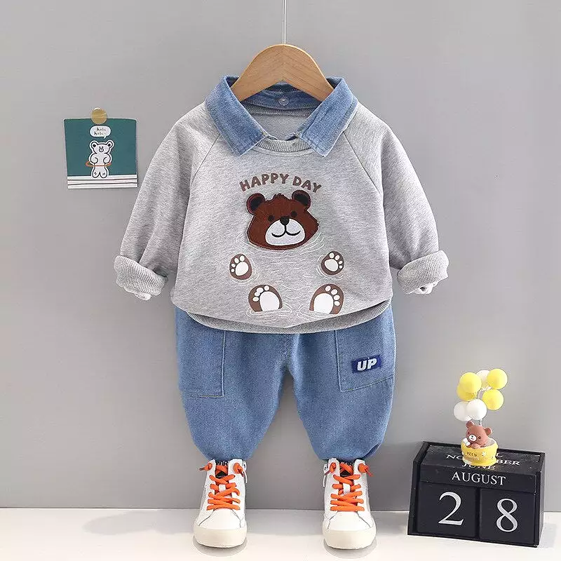 Panda Bear Sweater Pants Set