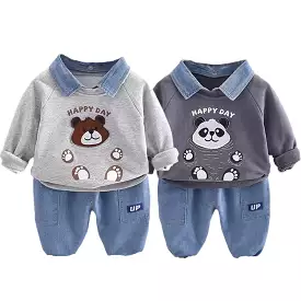 Panda Bear Sweater Pants Set