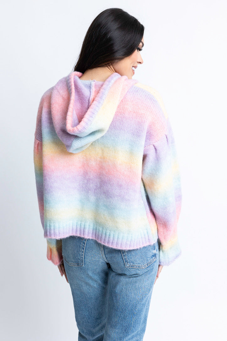 Pastel Rainbow Hoodie Sweater.