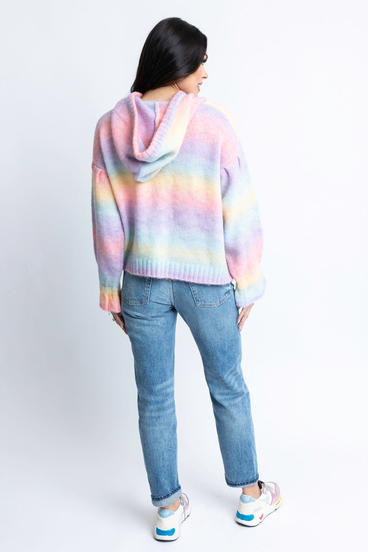 Pastel Rainbow Hoodie Sweater.