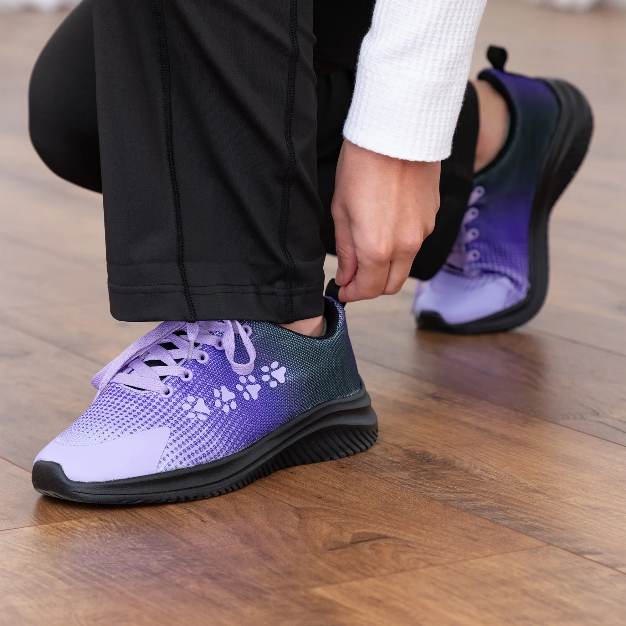 Paw Print Shoes for Walking in Ombre