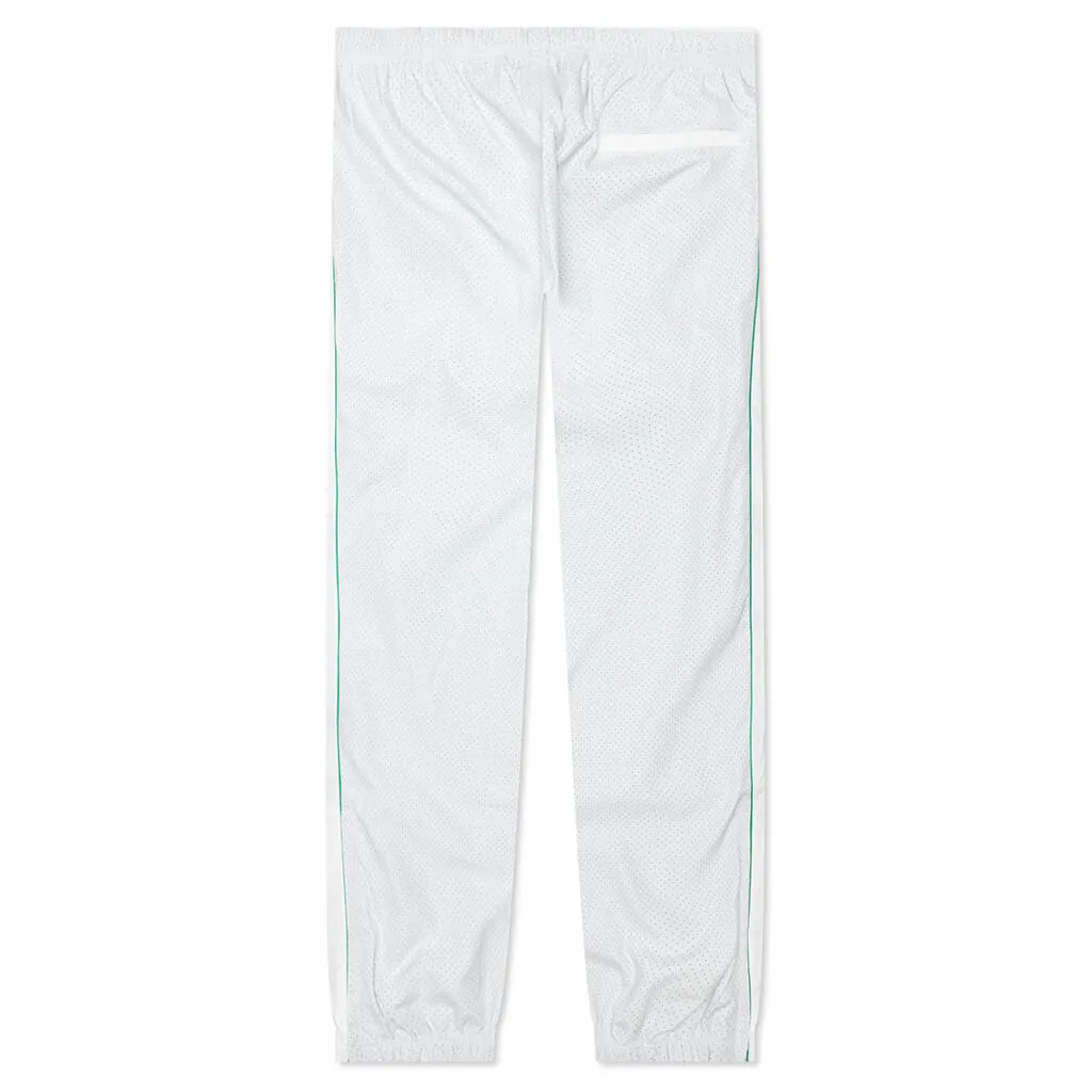 White Green Perforated Layered Track Pant.