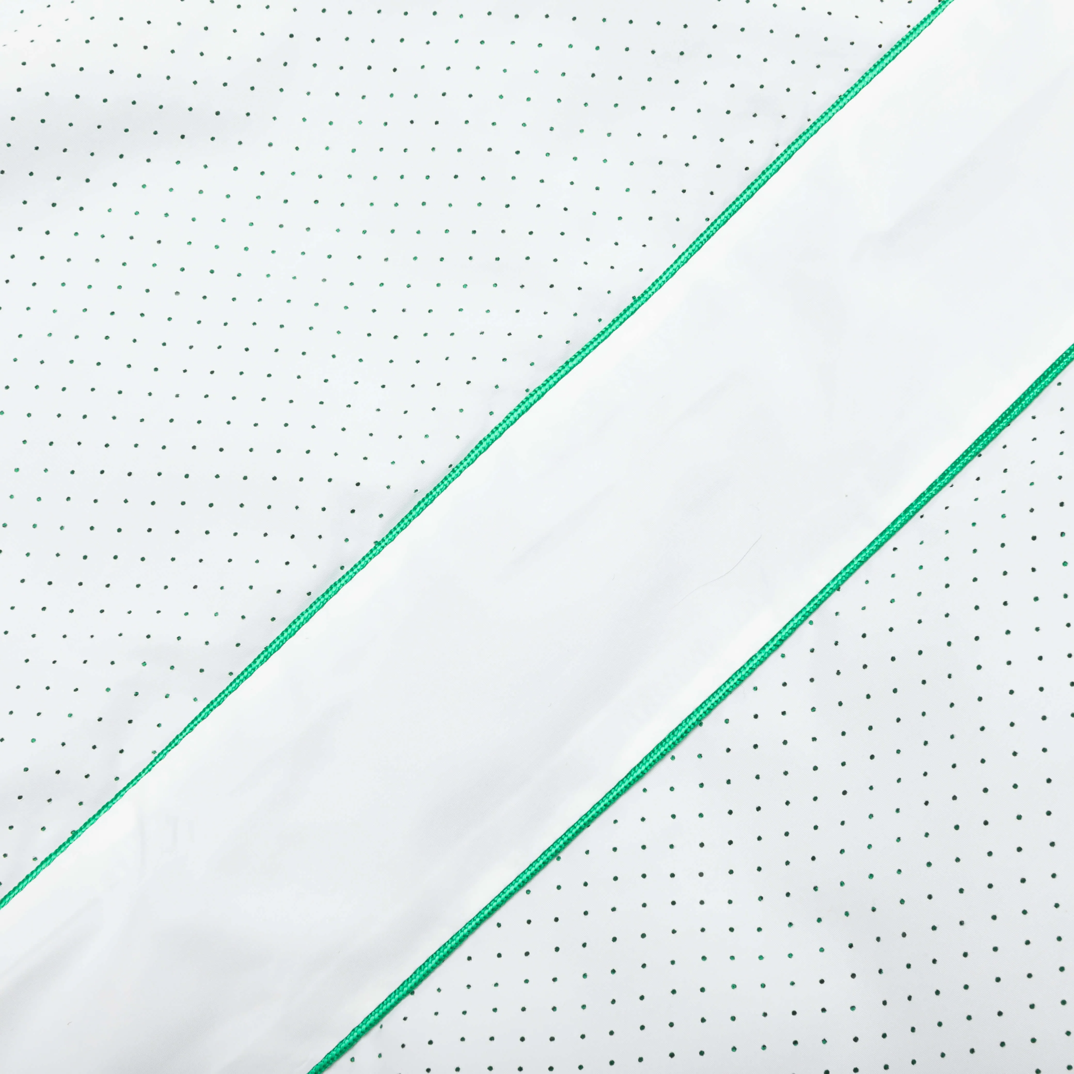 White Green Perforated Layered Track Pant.