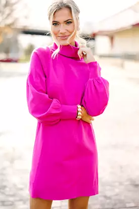 Pink Turtleneck Sweater Dress - Ideal for Every Occasion