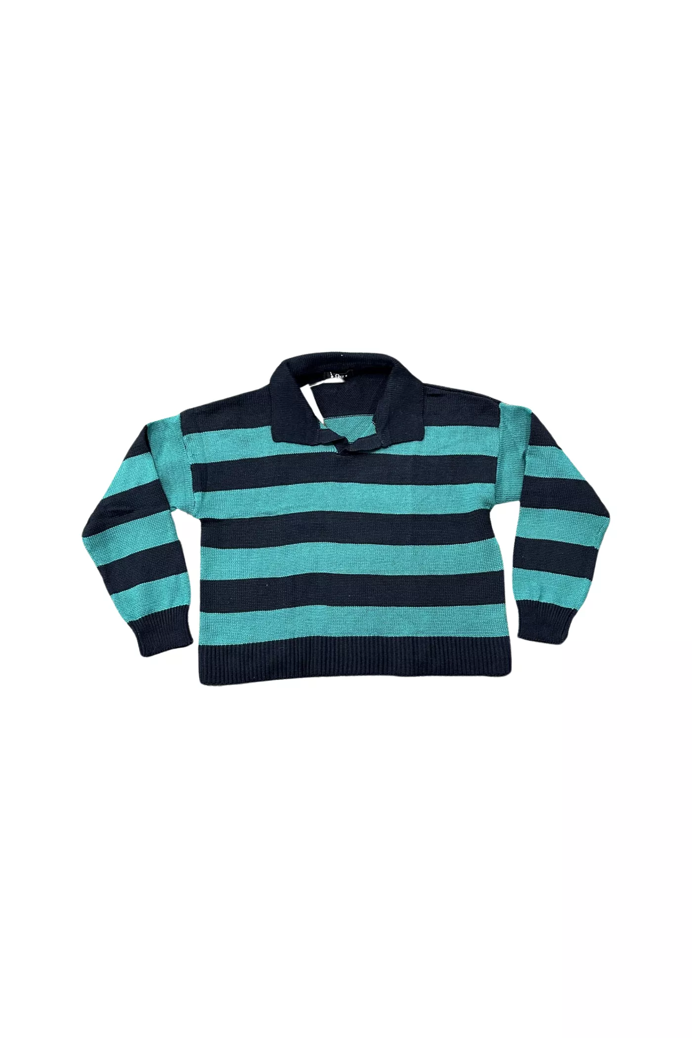 Polo Sweater with Striped Design