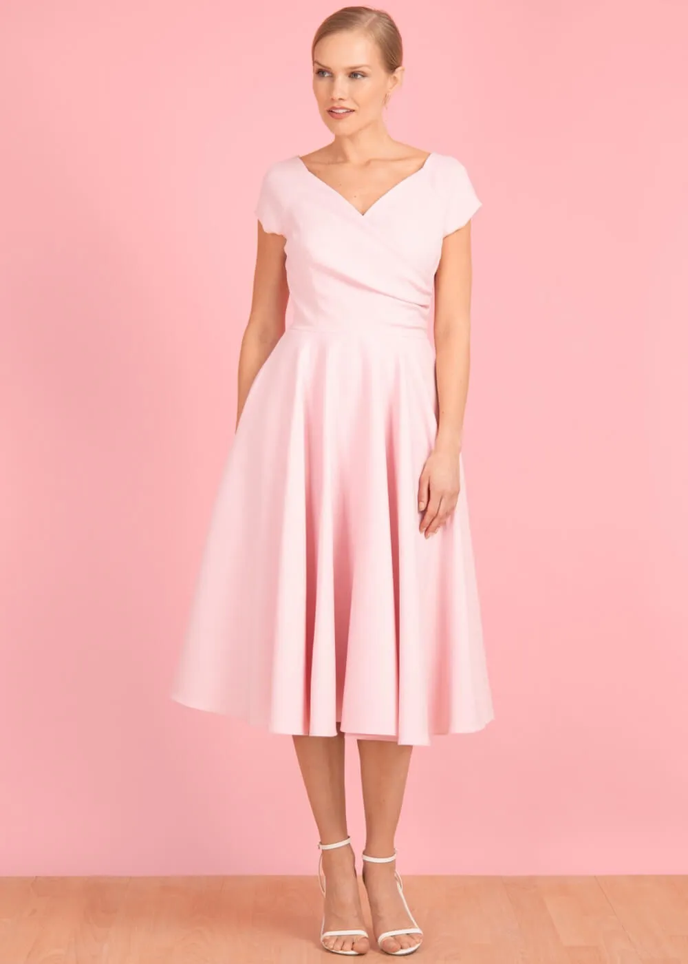 Hourglass 50's Swing Dress Soft Pink - Pretty Dress Company