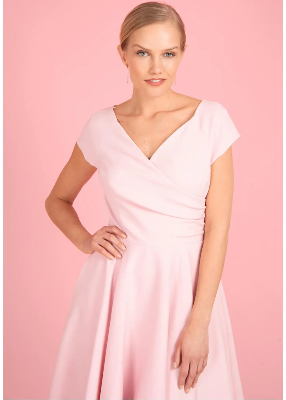 Hourglass 50's Swing Dress Soft Pink - Pretty Dress Company