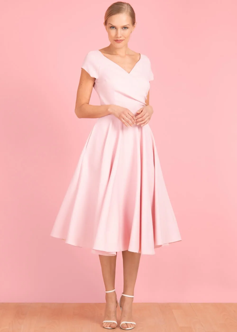 Hourglass 50's Swing Dress Soft Pink - Pretty Dress Company