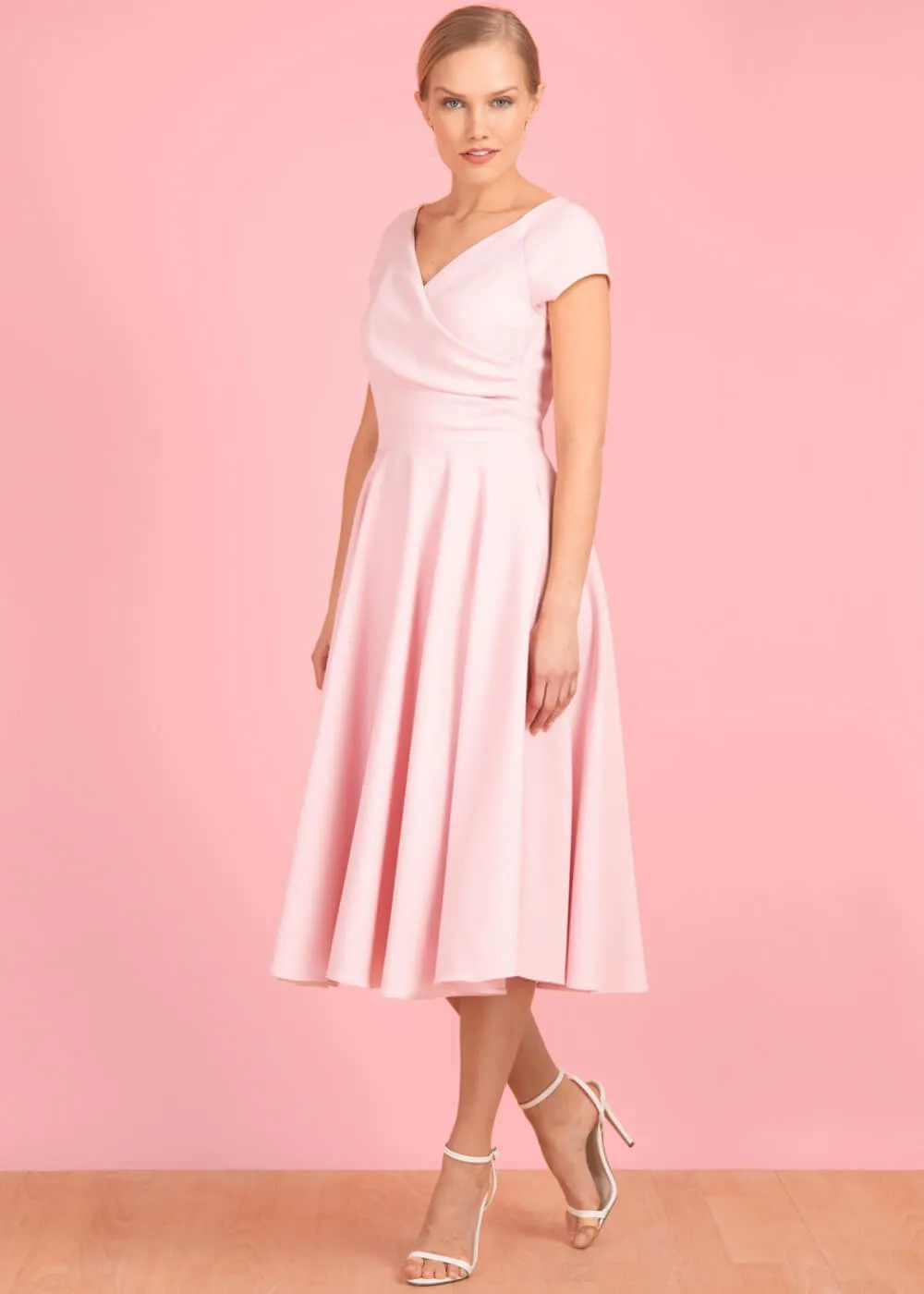 Hourglass 50's Swing Dress Soft Pink - Pretty Dress Company