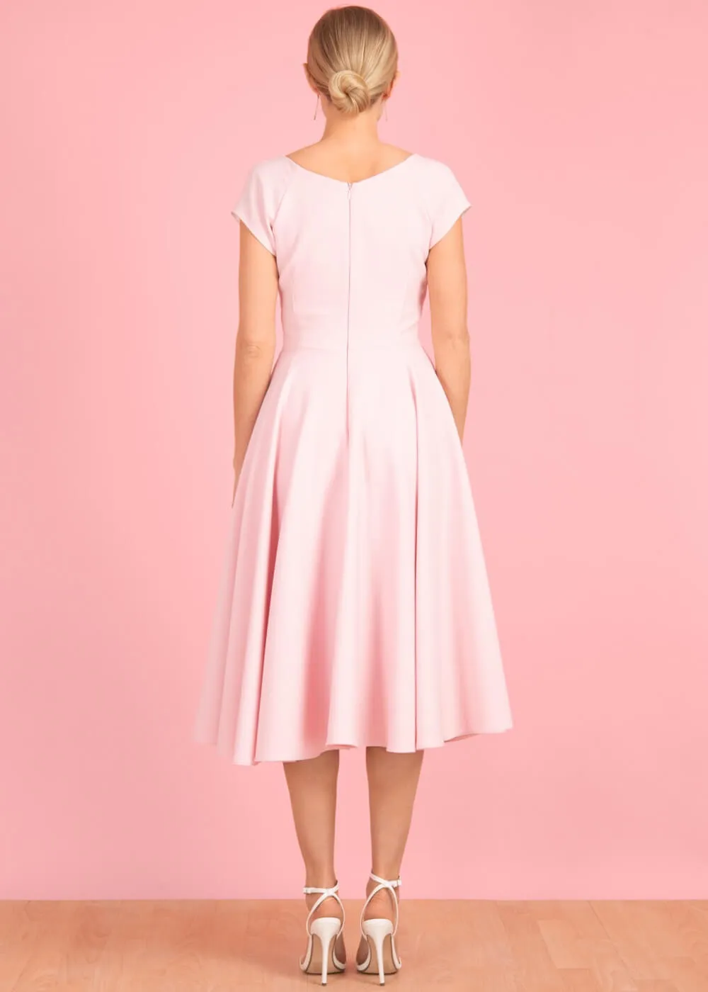 Hourglass 50's Swing Dress Soft Pink - Pretty Dress Company