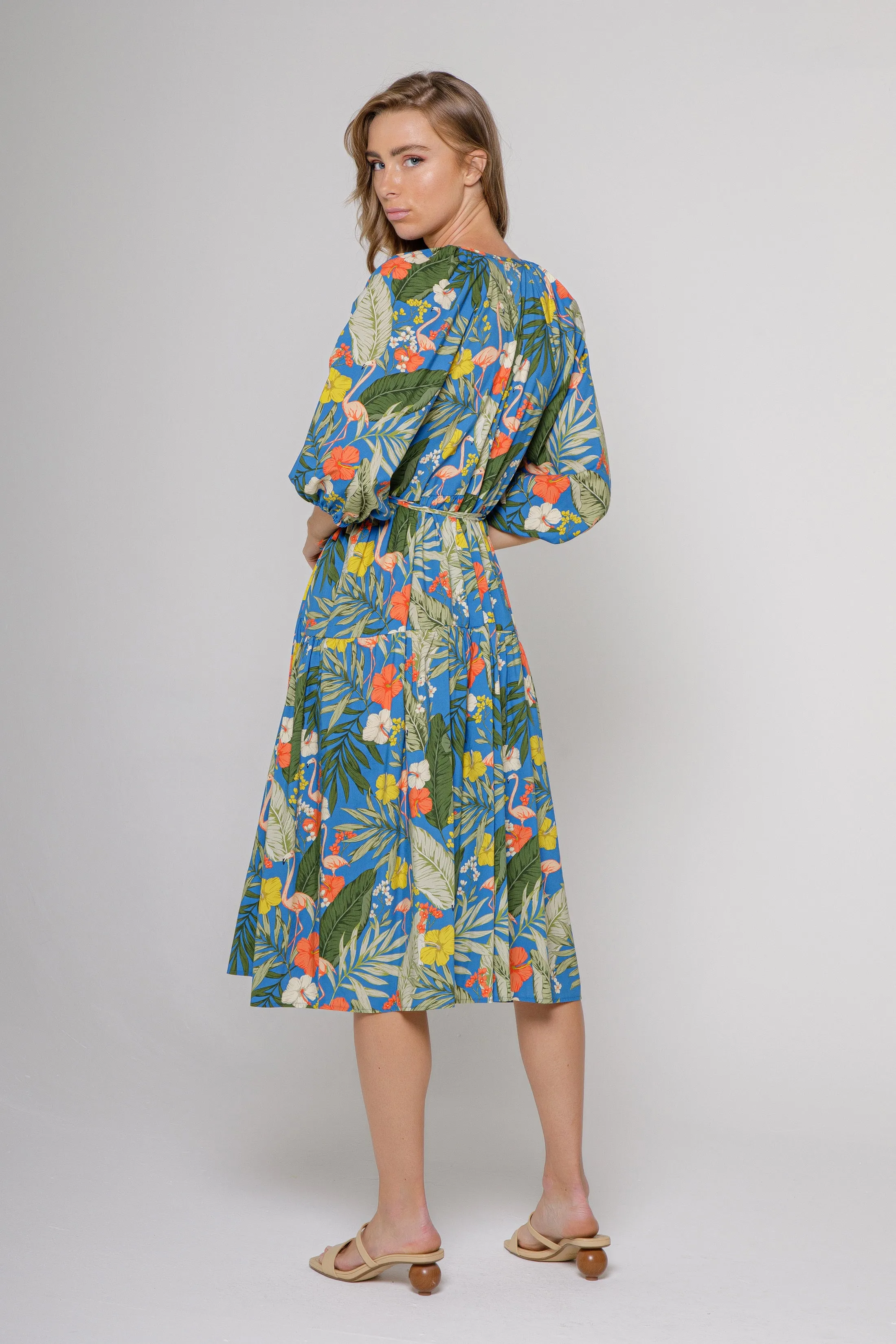 Midi Wrap Dress with Print