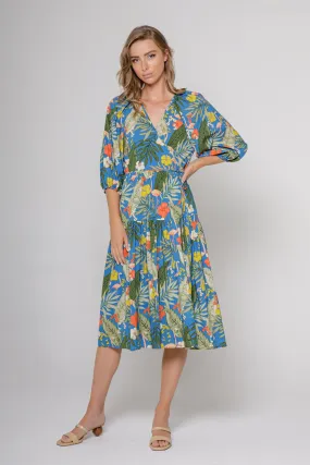 Midi Wrap Dress with Print