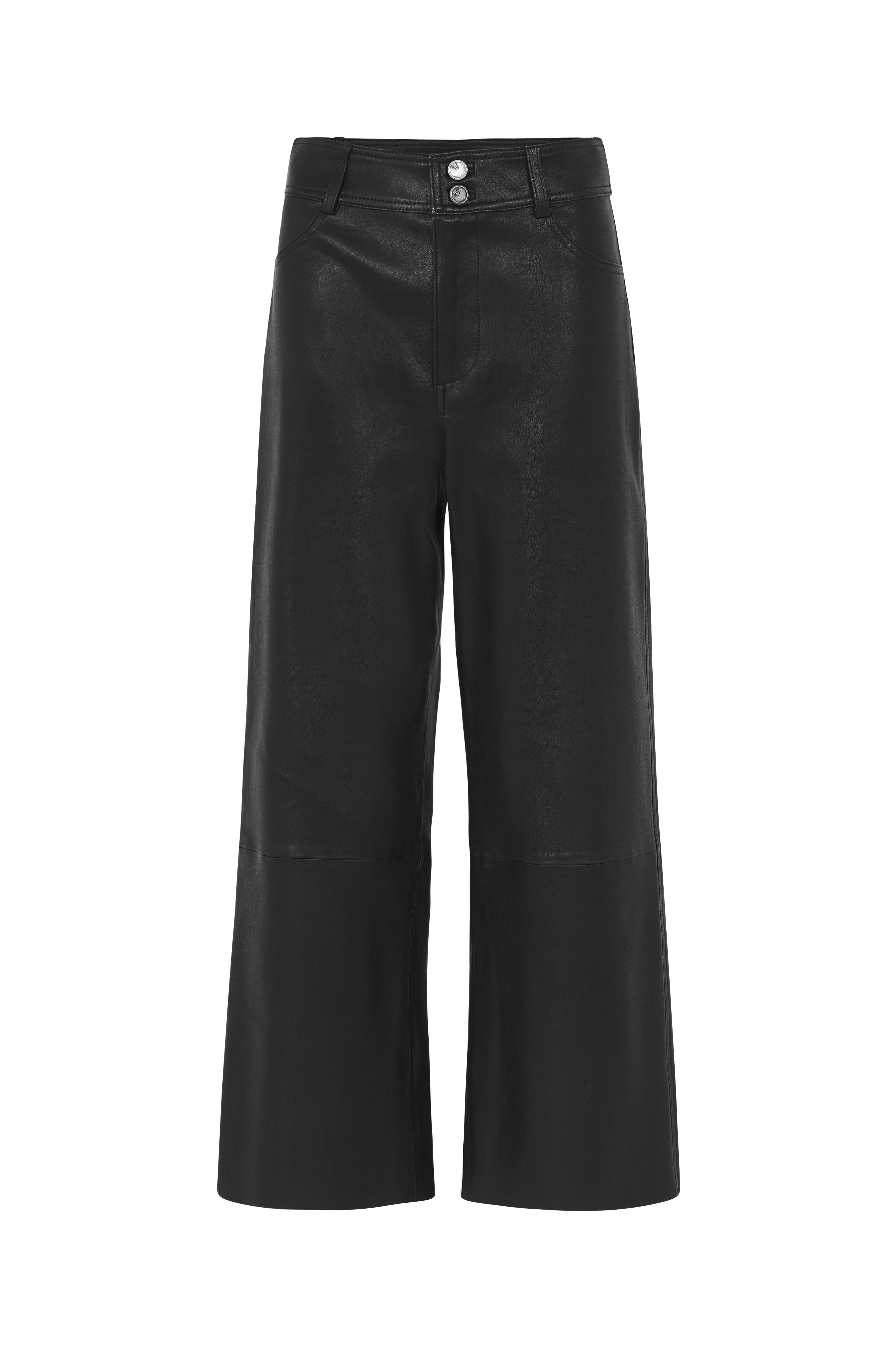 Prospect Black Leather Pants with Stretch - Buy Now