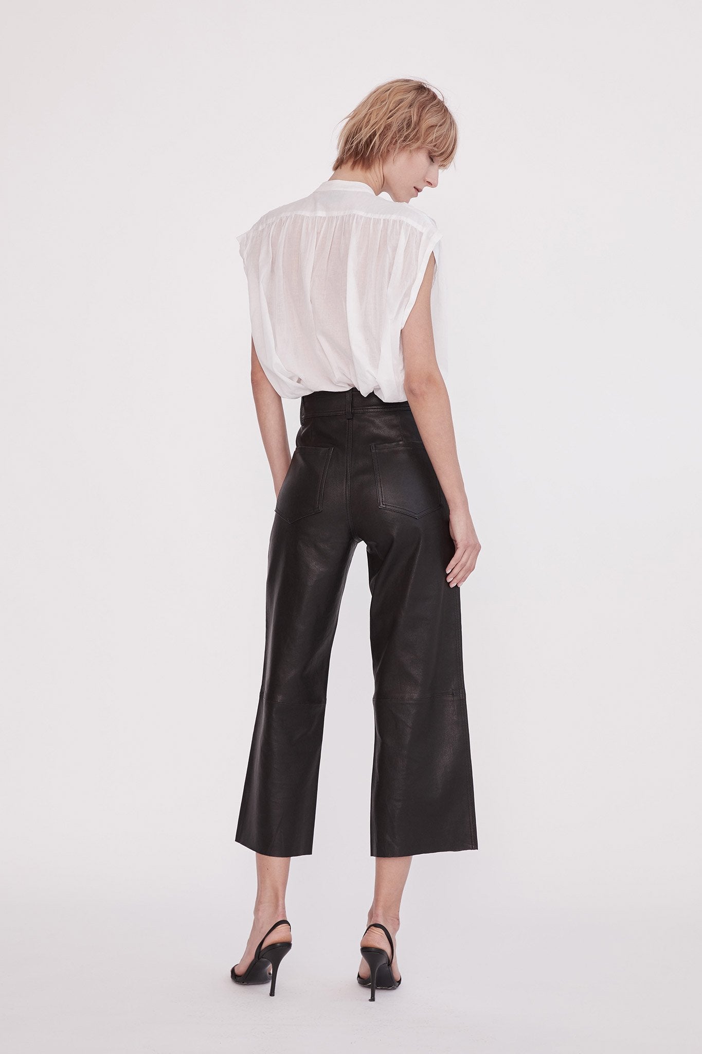 Prospect Black Leather Pants with Stretch - Buy Now