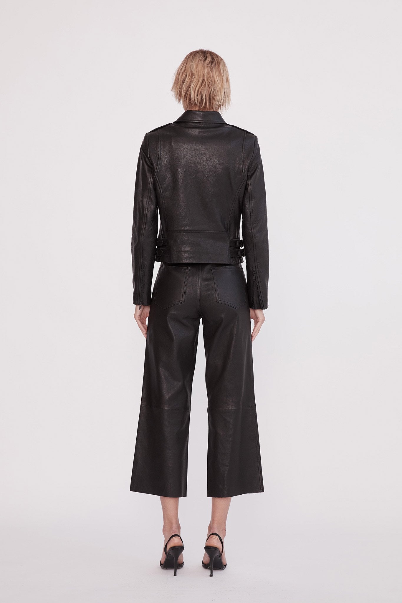 Prospect Black Leather Pants with Stretch - Buy Now