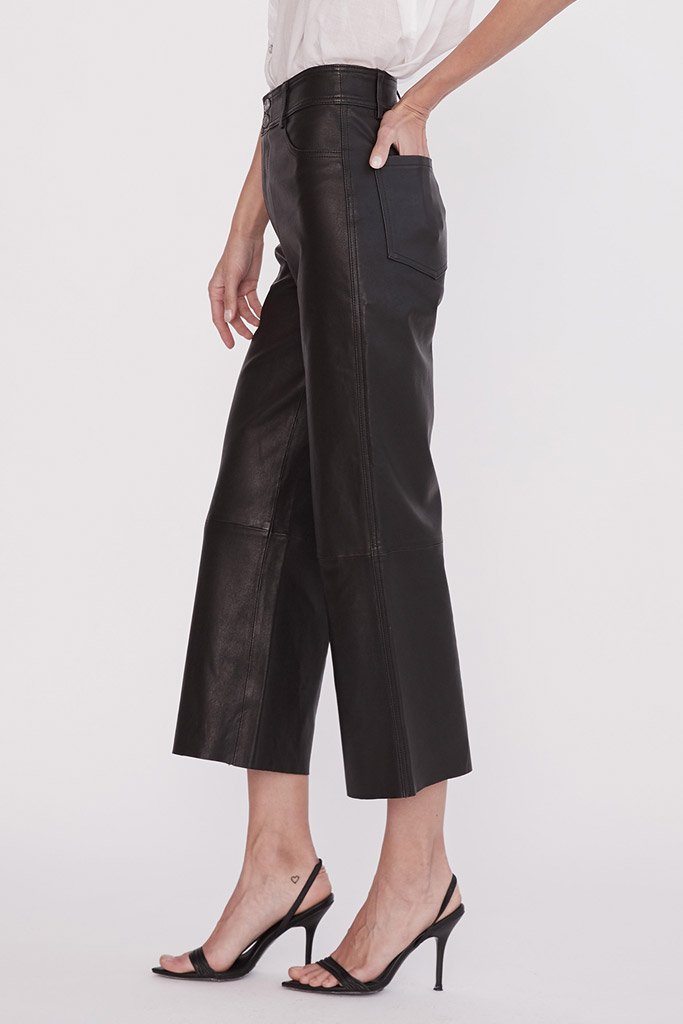 Prospect Black Leather Pants with Stretch - Buy Now