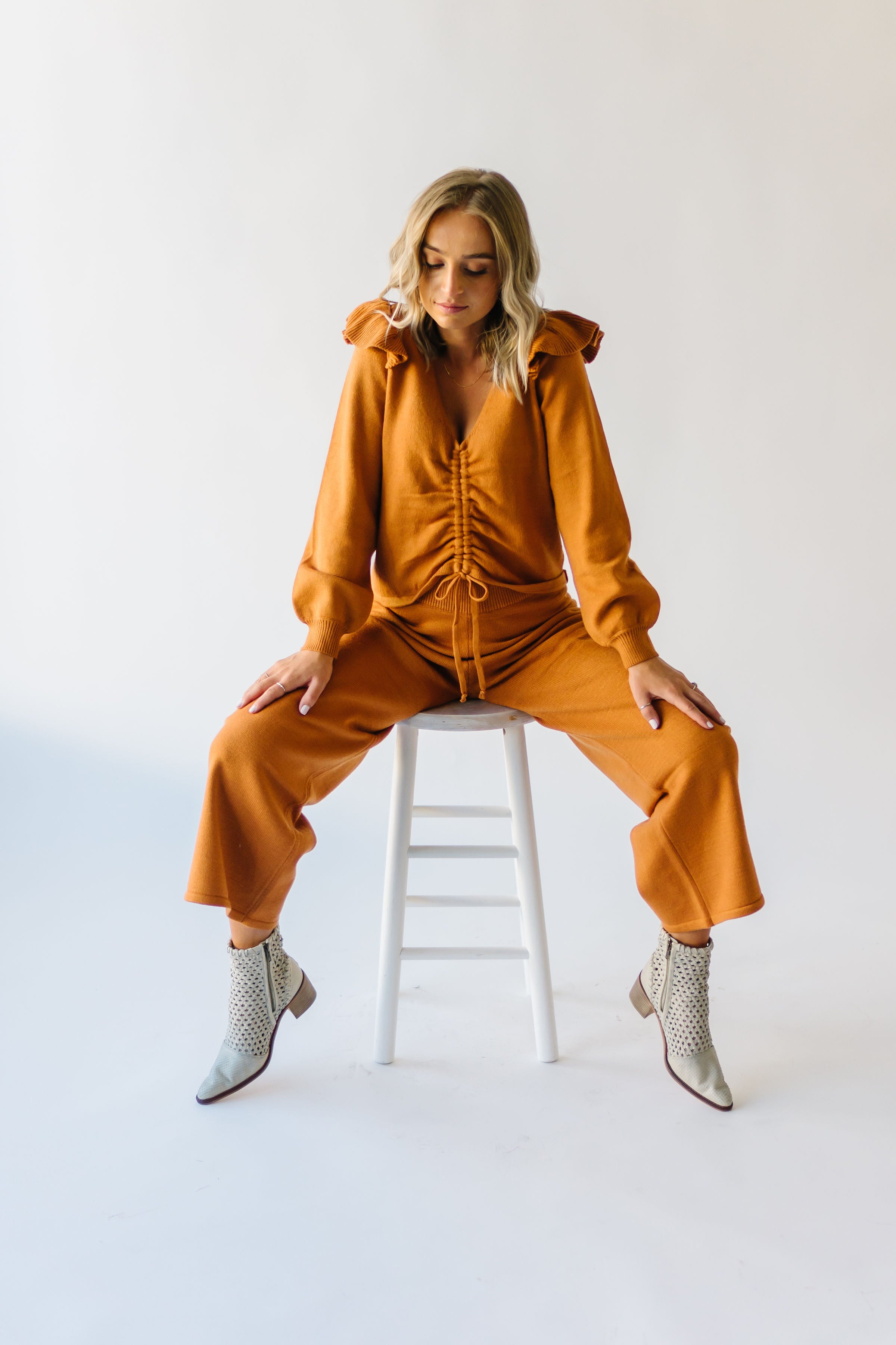 Puth Straight Leg Sweater Pant, Rust - Shop Now