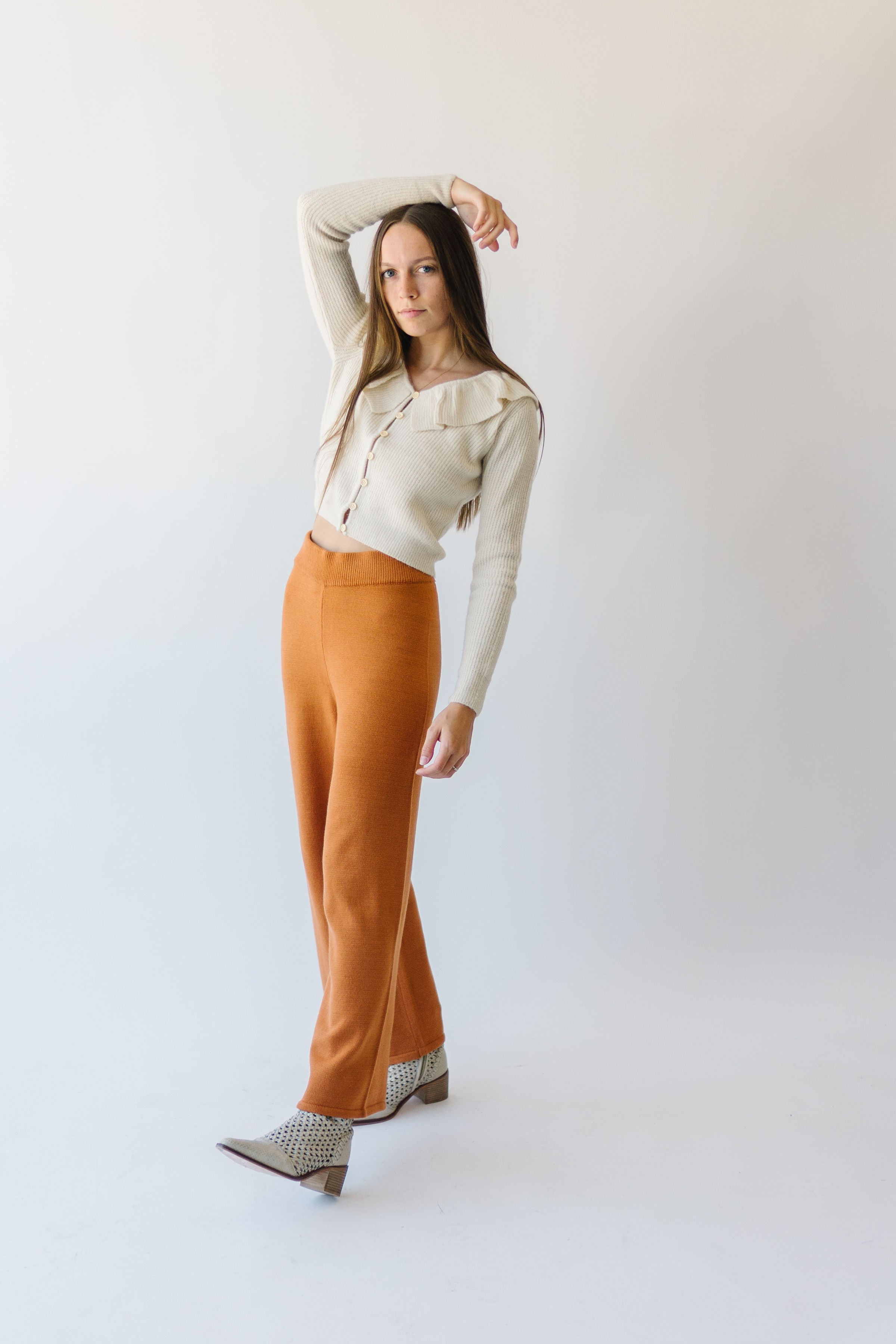 Puth Straight Leg Sweater Pant, Rust - Shop Now