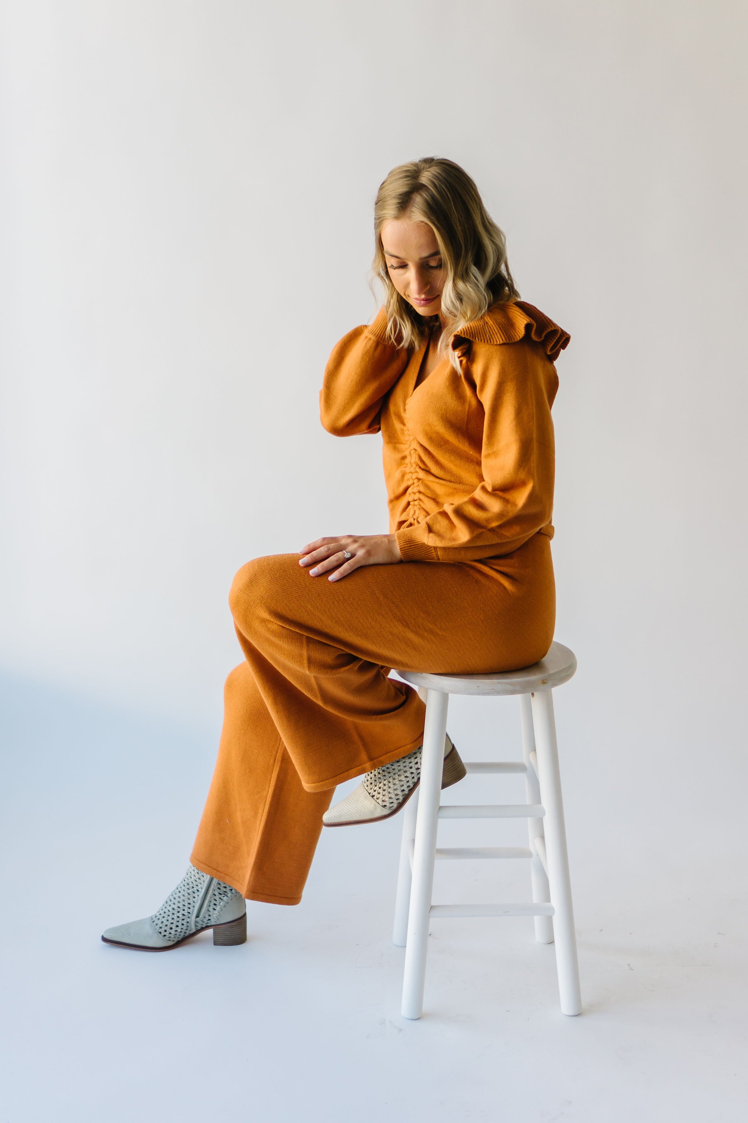 Puth Straight Leg Sweater Pant, Rust - Shop Now