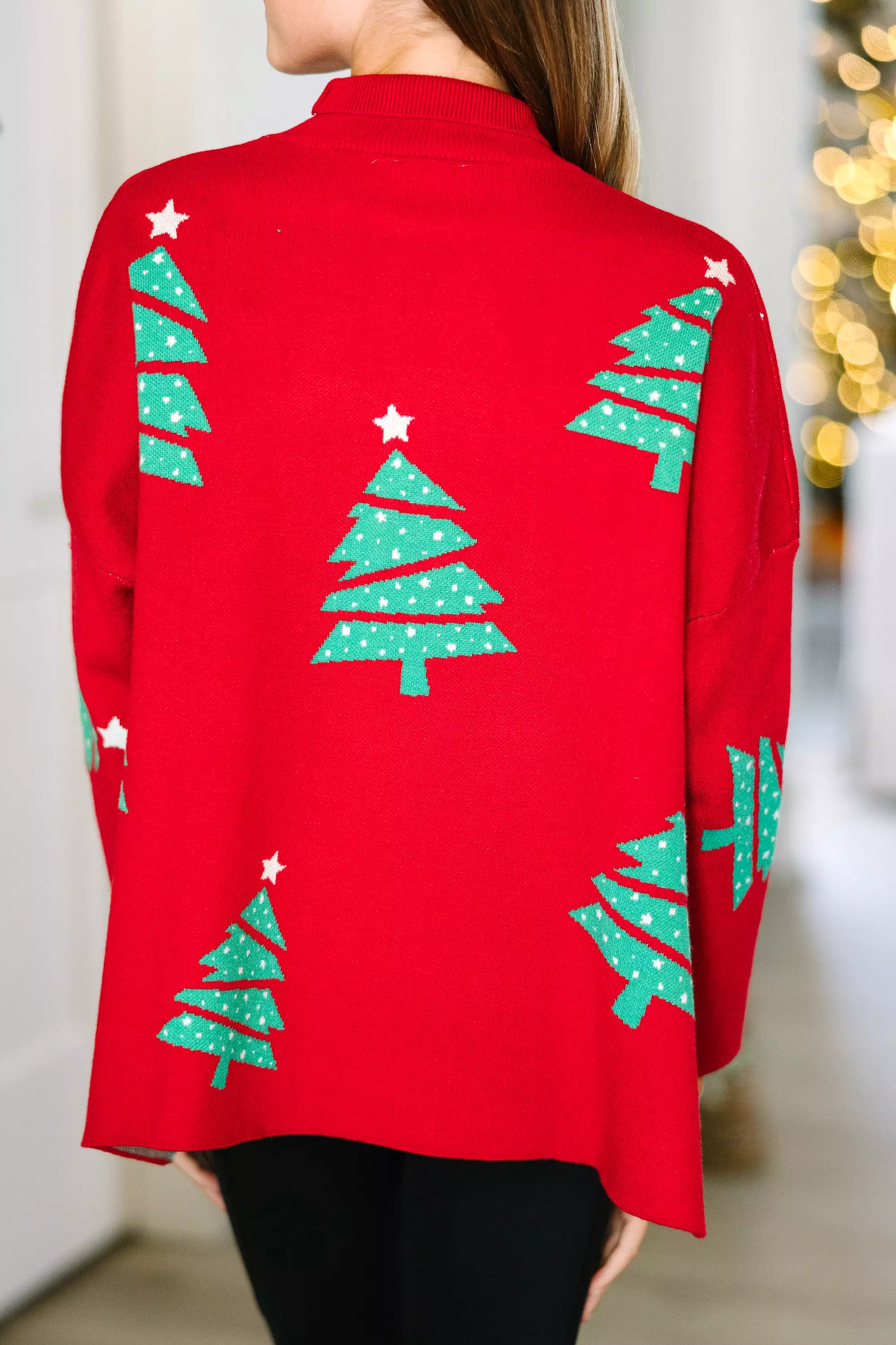 Quick Decisions Girls Red Christmas Tree Sweater