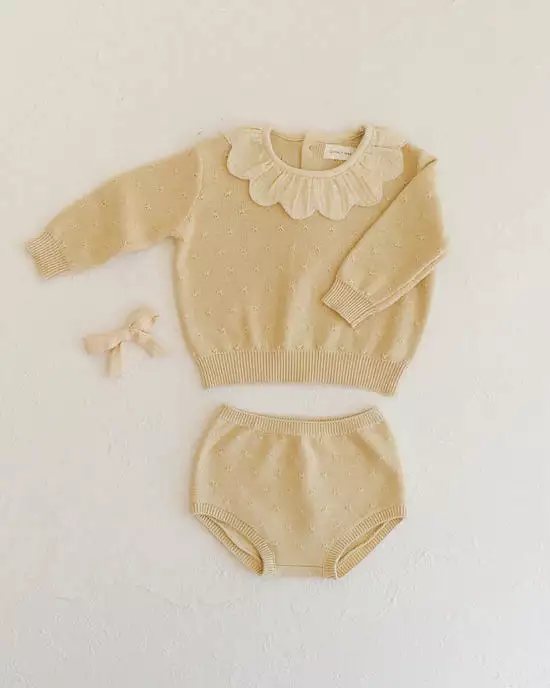 Quincy Mae Lemon Petal Knit Sweater