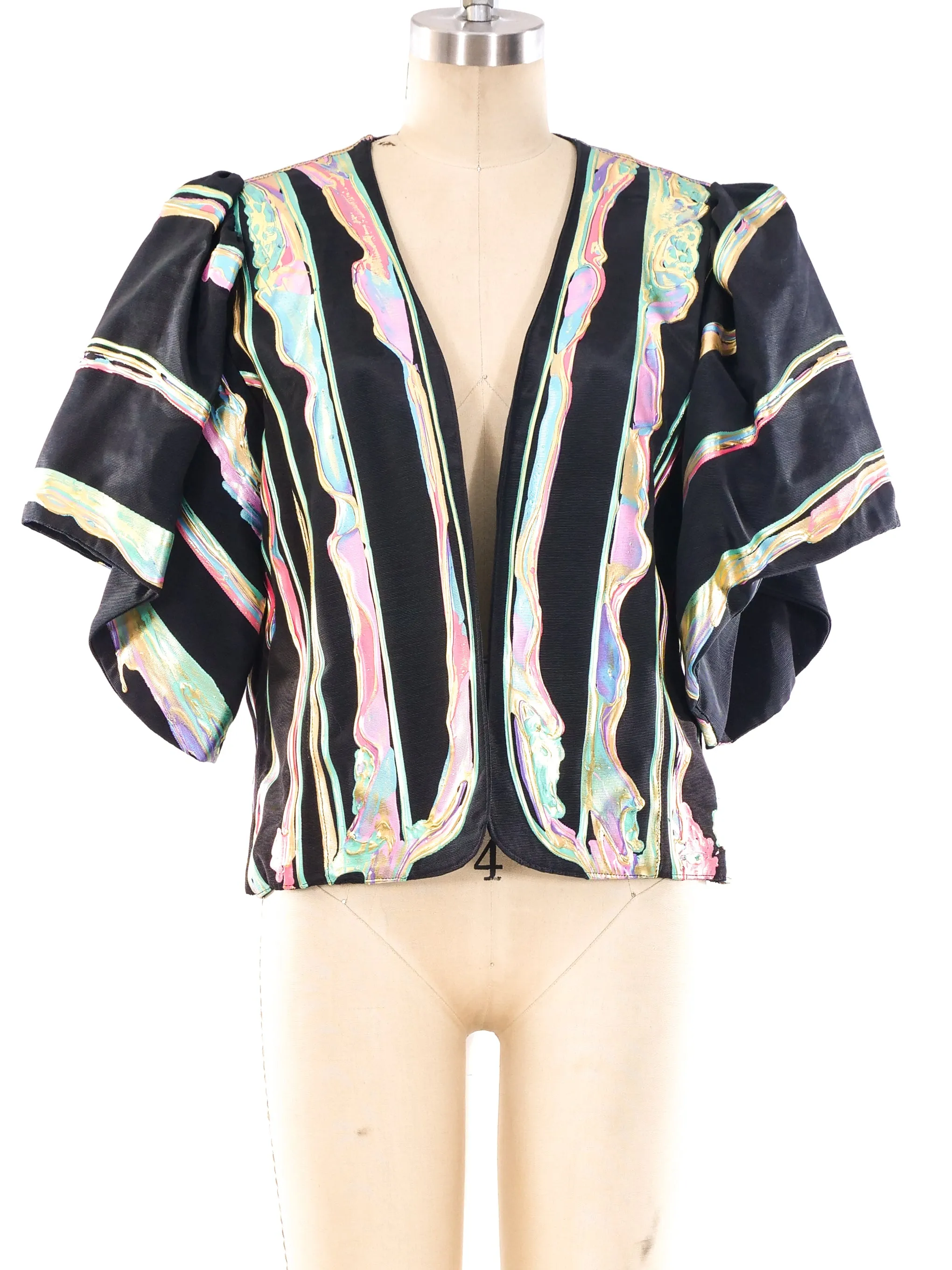 rainbow painted short sleeve jacket by Terry and Toni