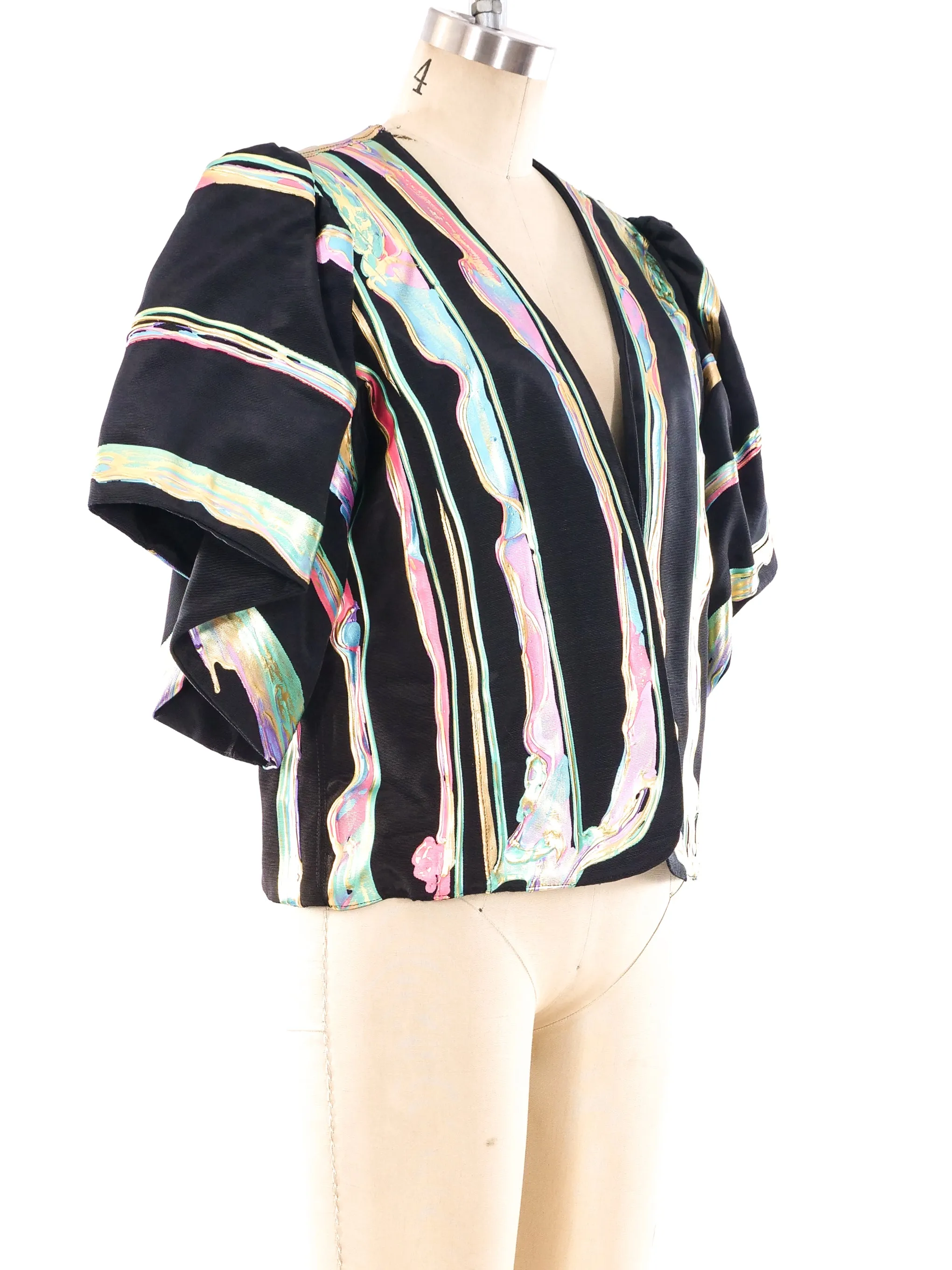 rainbow painted short sleeve jacket by Terry and Toni