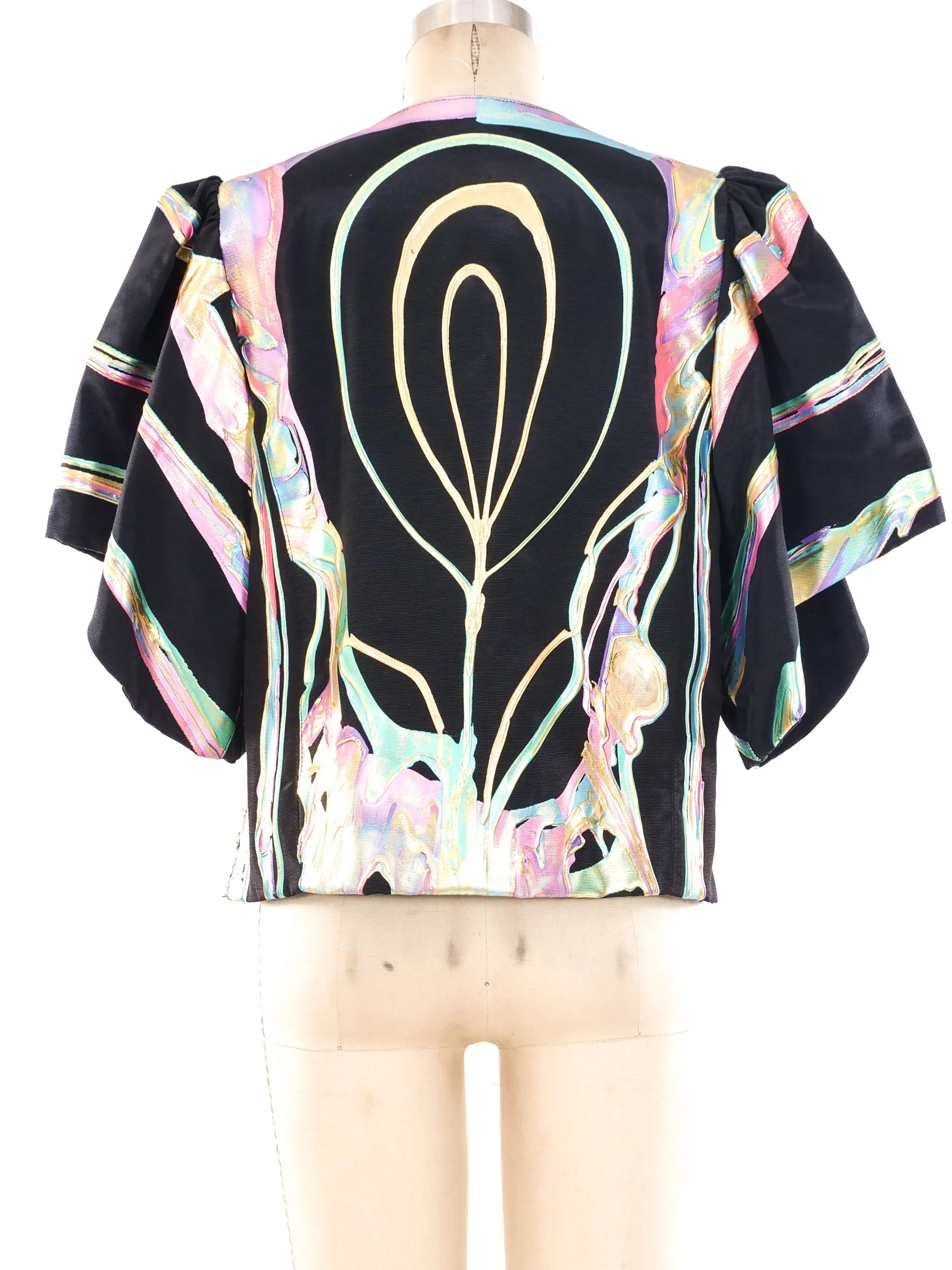 rainbow painted short sleeve jacket by Terry and Toni