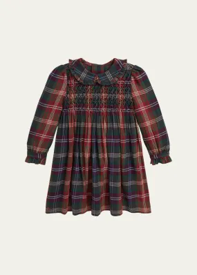 Ralph Lauren Childrenswear Girl's Smocked Tartan-Print Dress, Size 2-6X