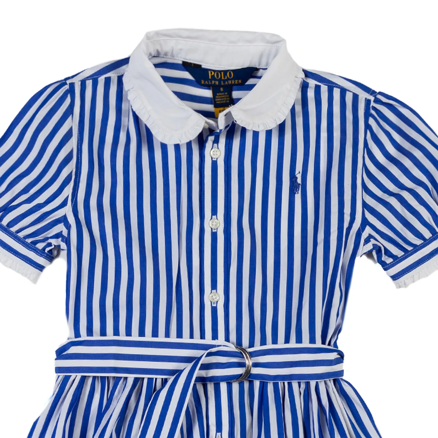 Ralph Lauren White and Blue Striped Chemisier Dress for Girls