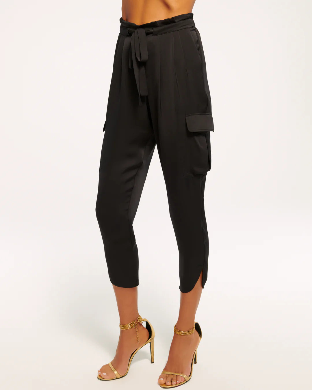 Ramy Brook Satin Pocket Allyn Pant Black