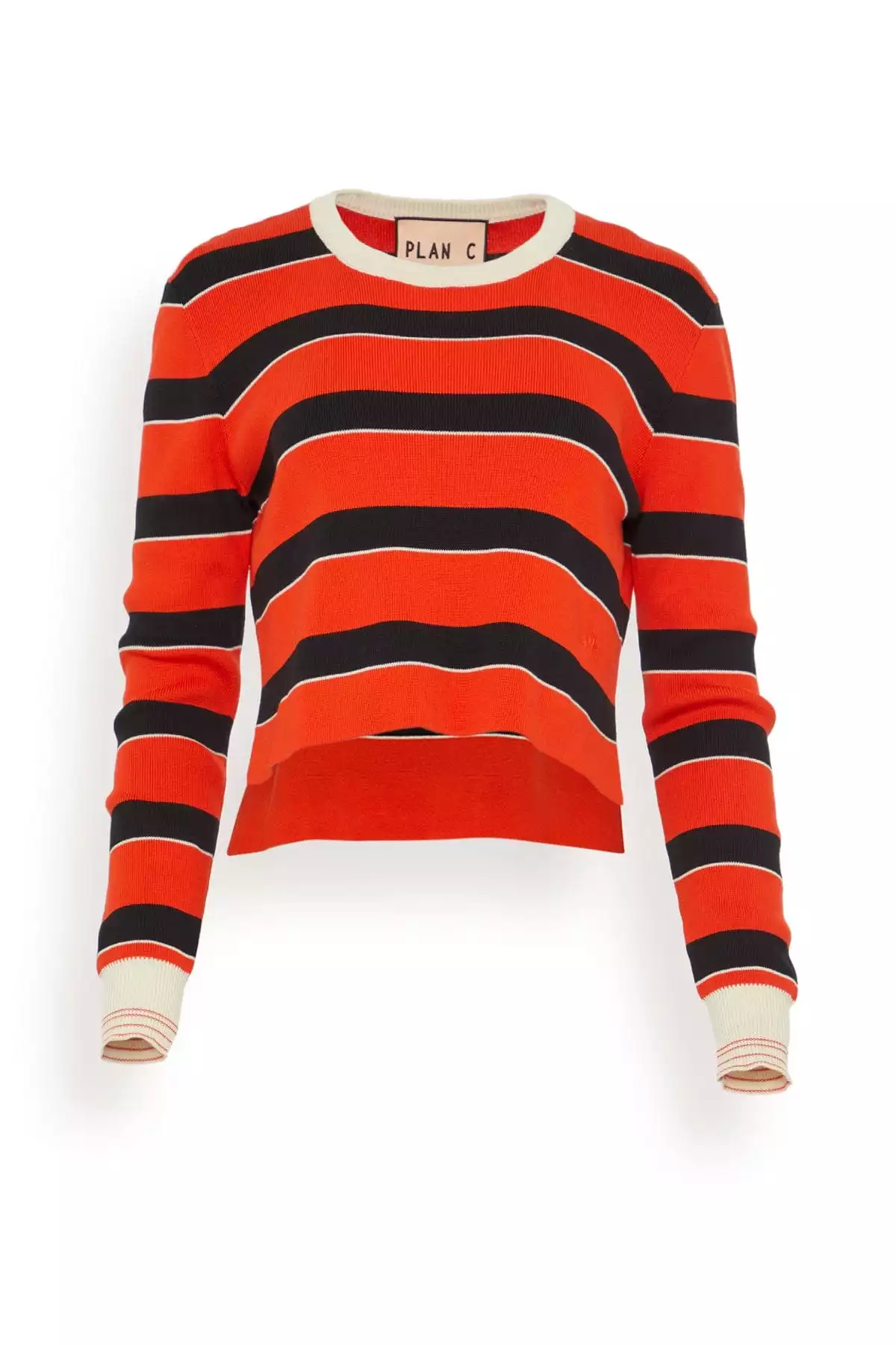 Red Line Striped Knit Sweater