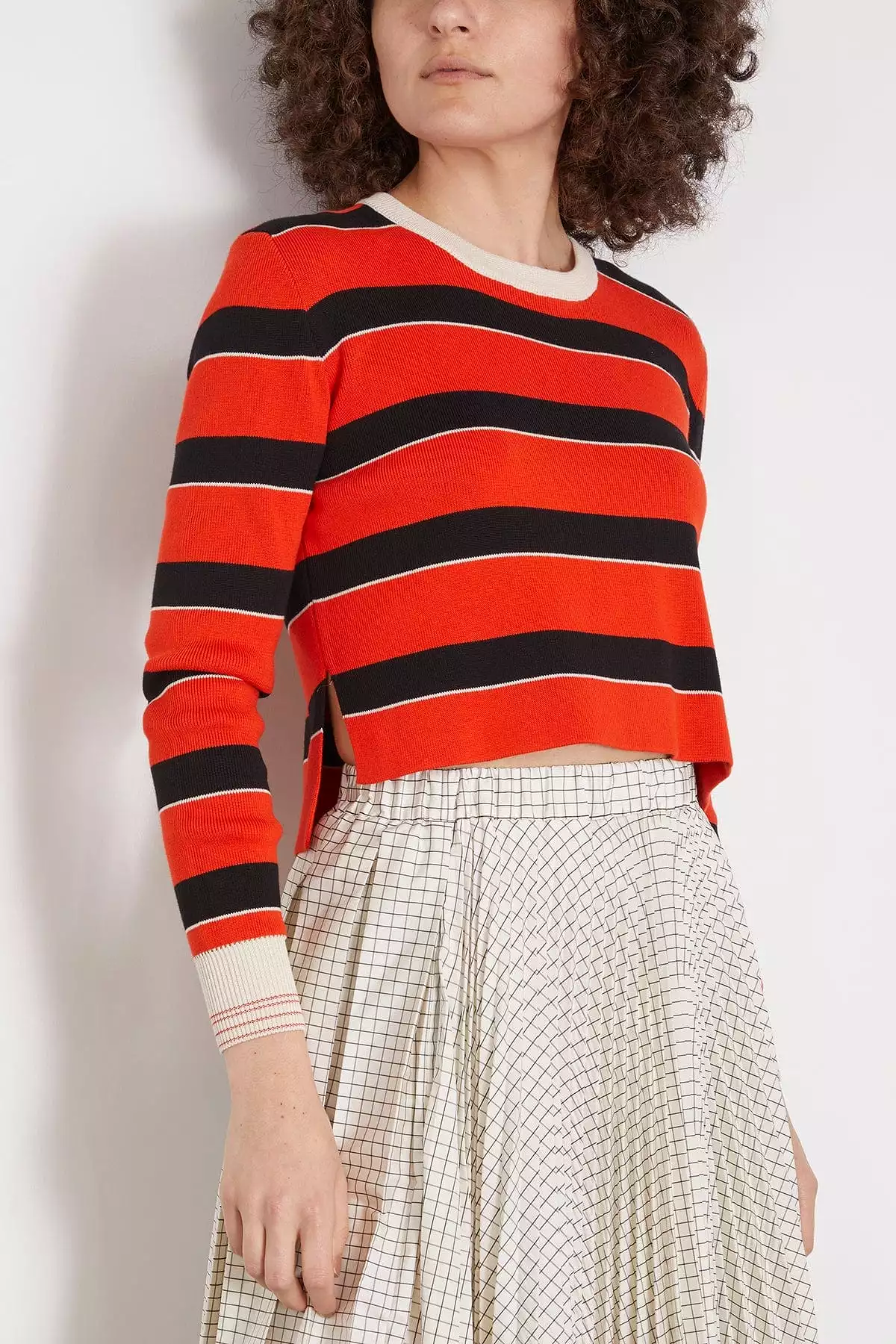 Red Line Striped Knit Sweater