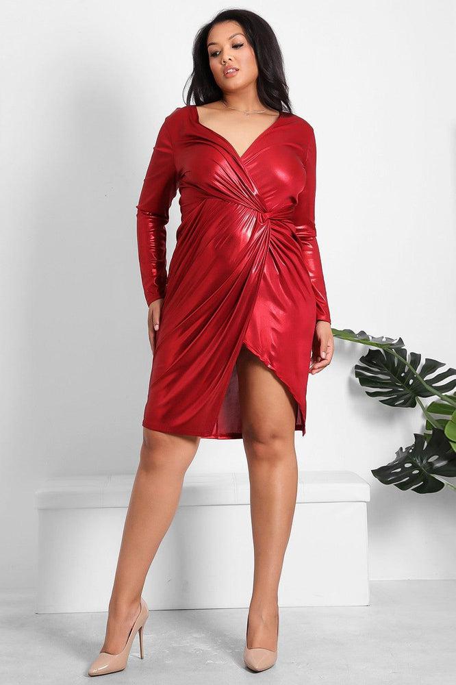 Red Metallic Party Dress