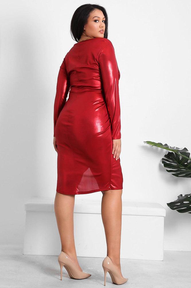 Red Metallic Party Dress