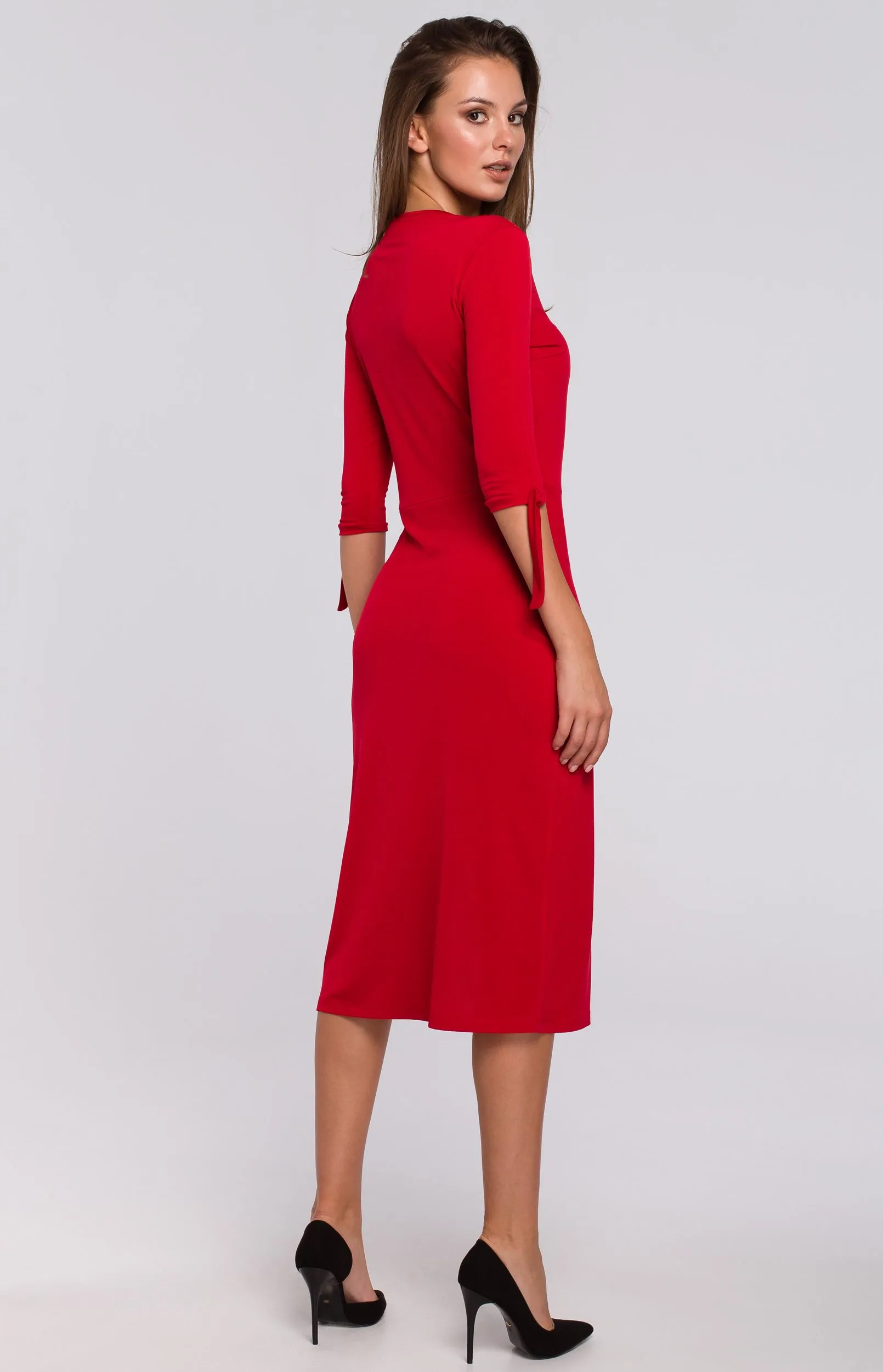 Crimson shift cocktail dress