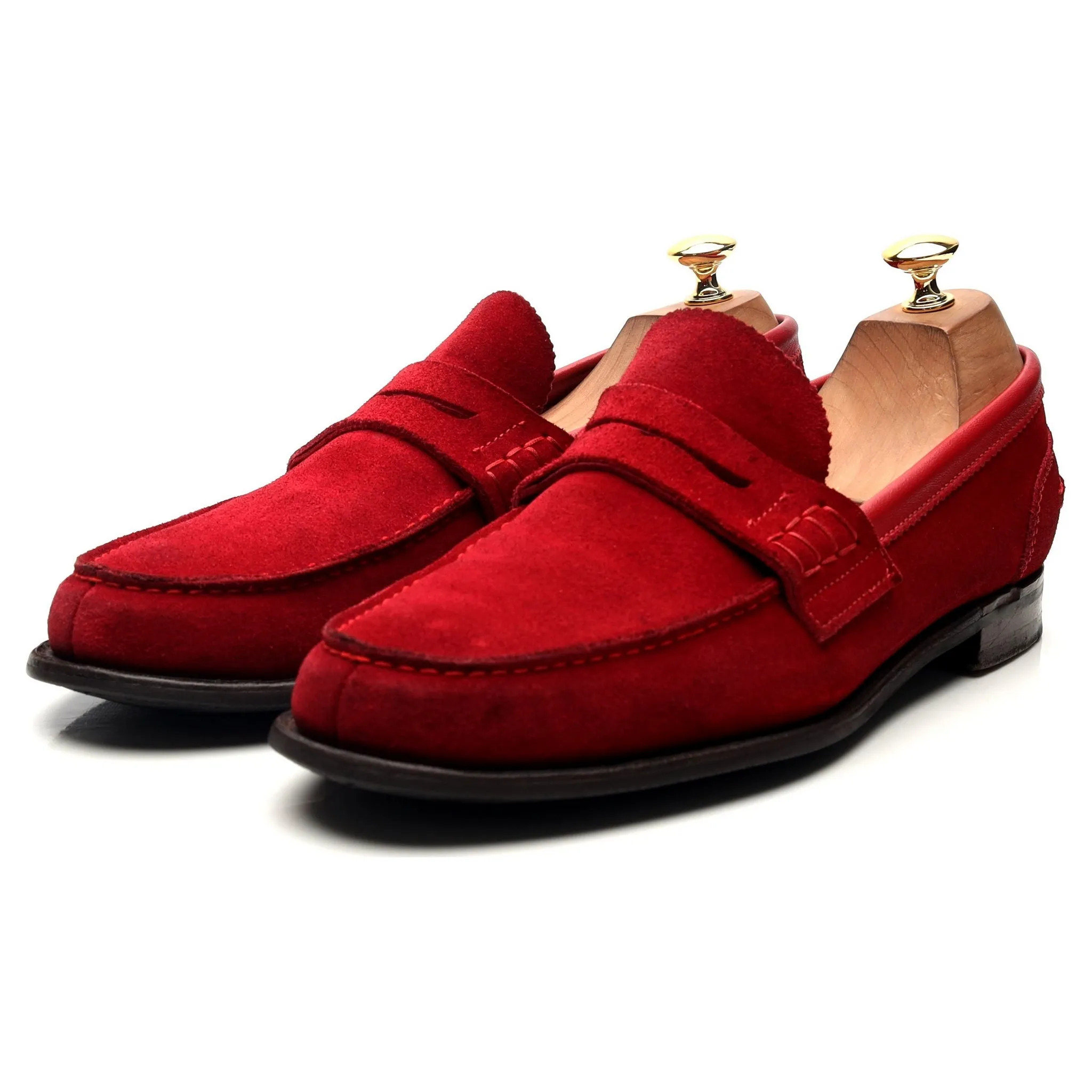 Red Suede Loafers UK 9 F 'Dover D'