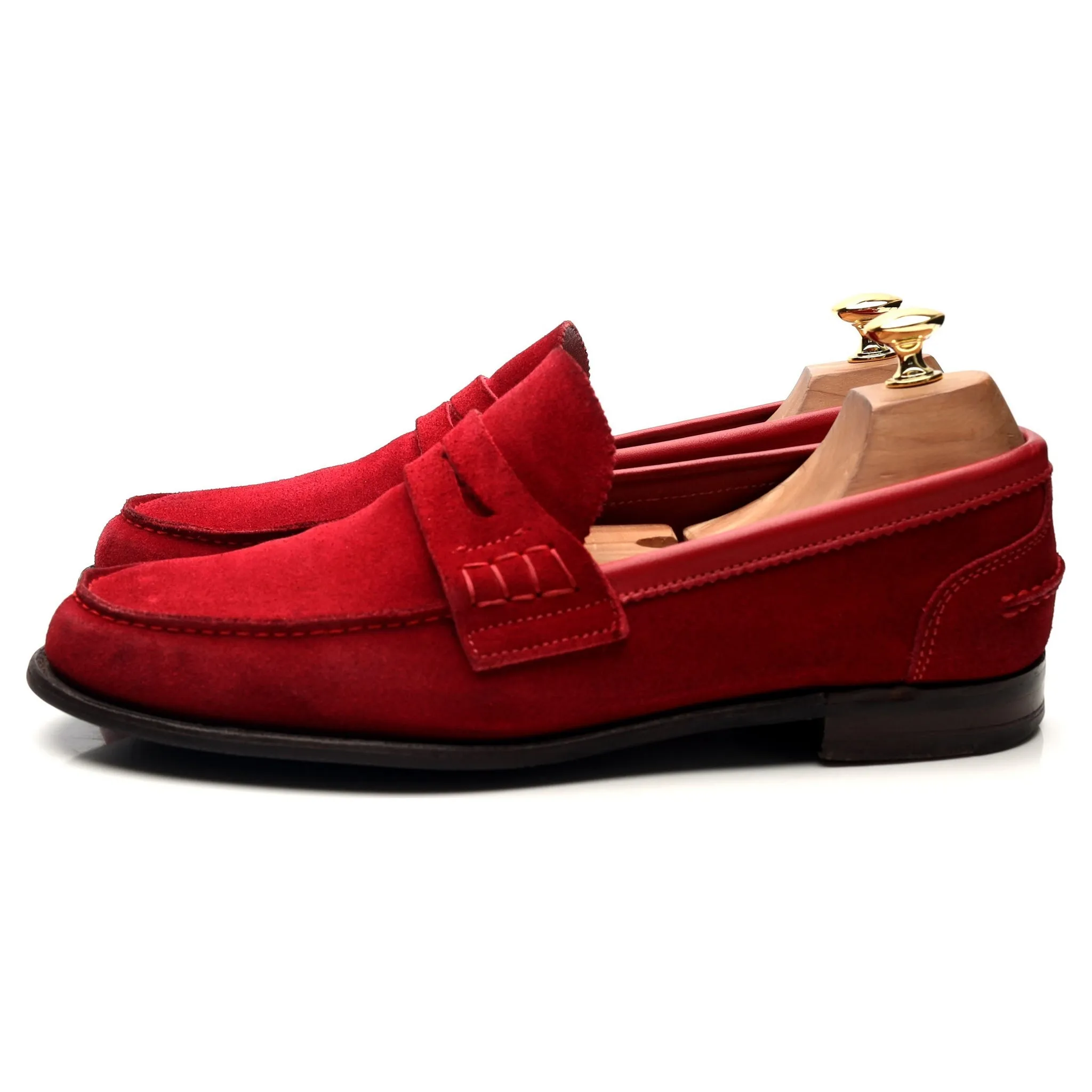 Red Suede Loafers UK 9 F 'Dover D'