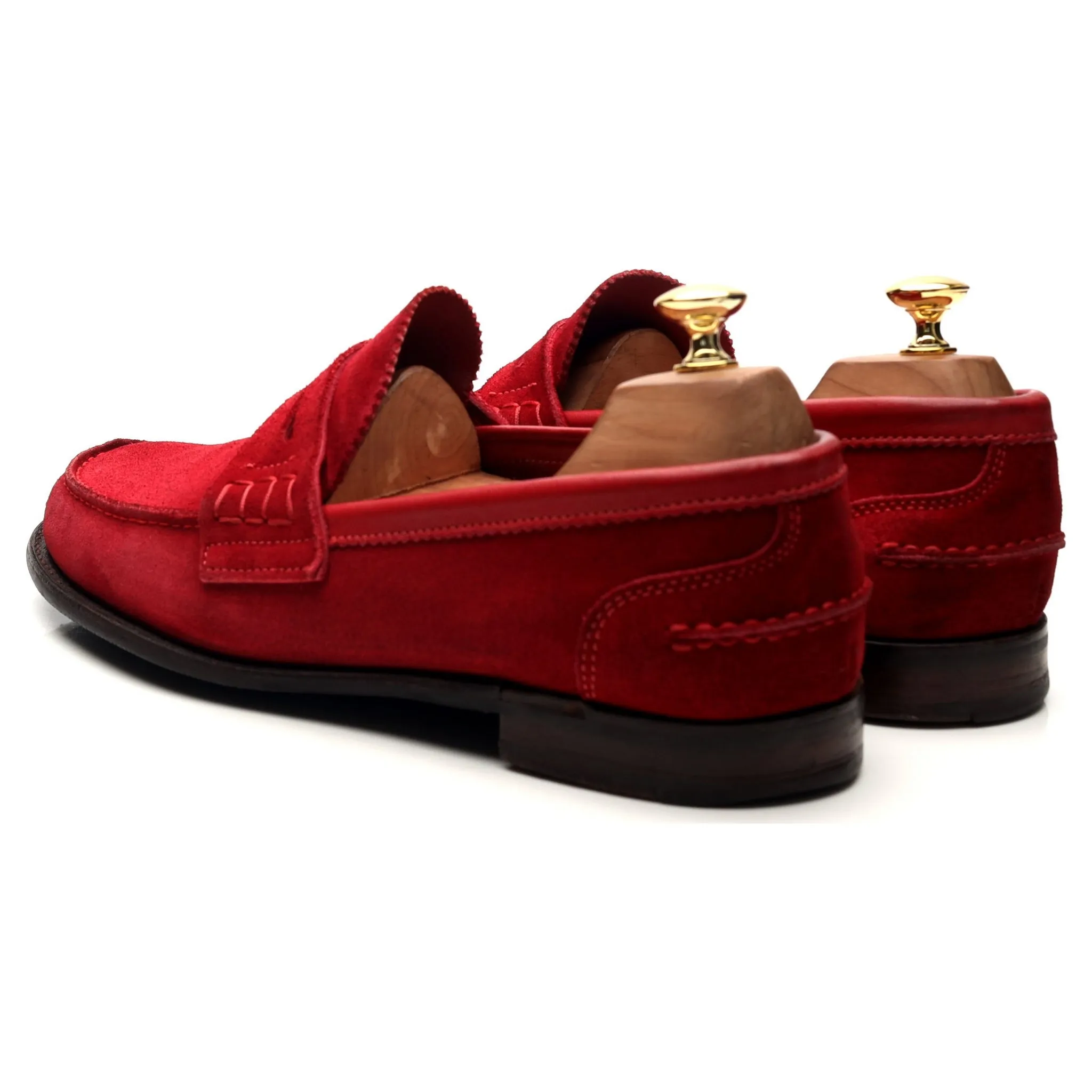 Red Suede Loafers UK 9 F 'Dover D'