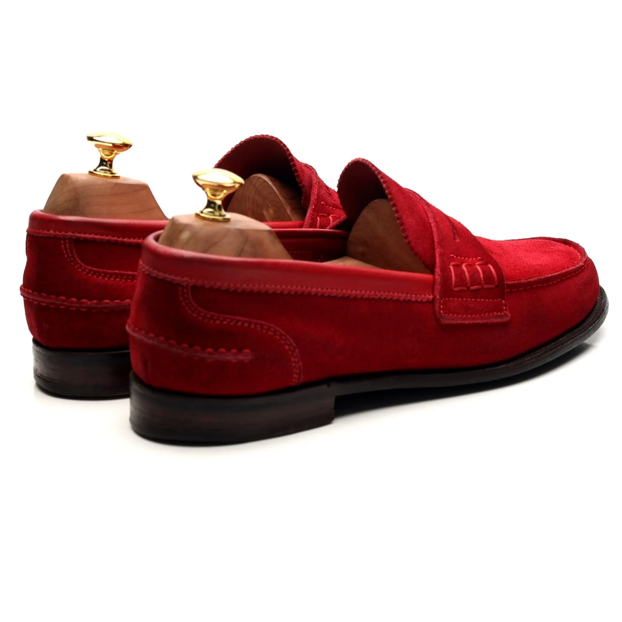 Red Suede Loafers UK 9 F 'Dover D'