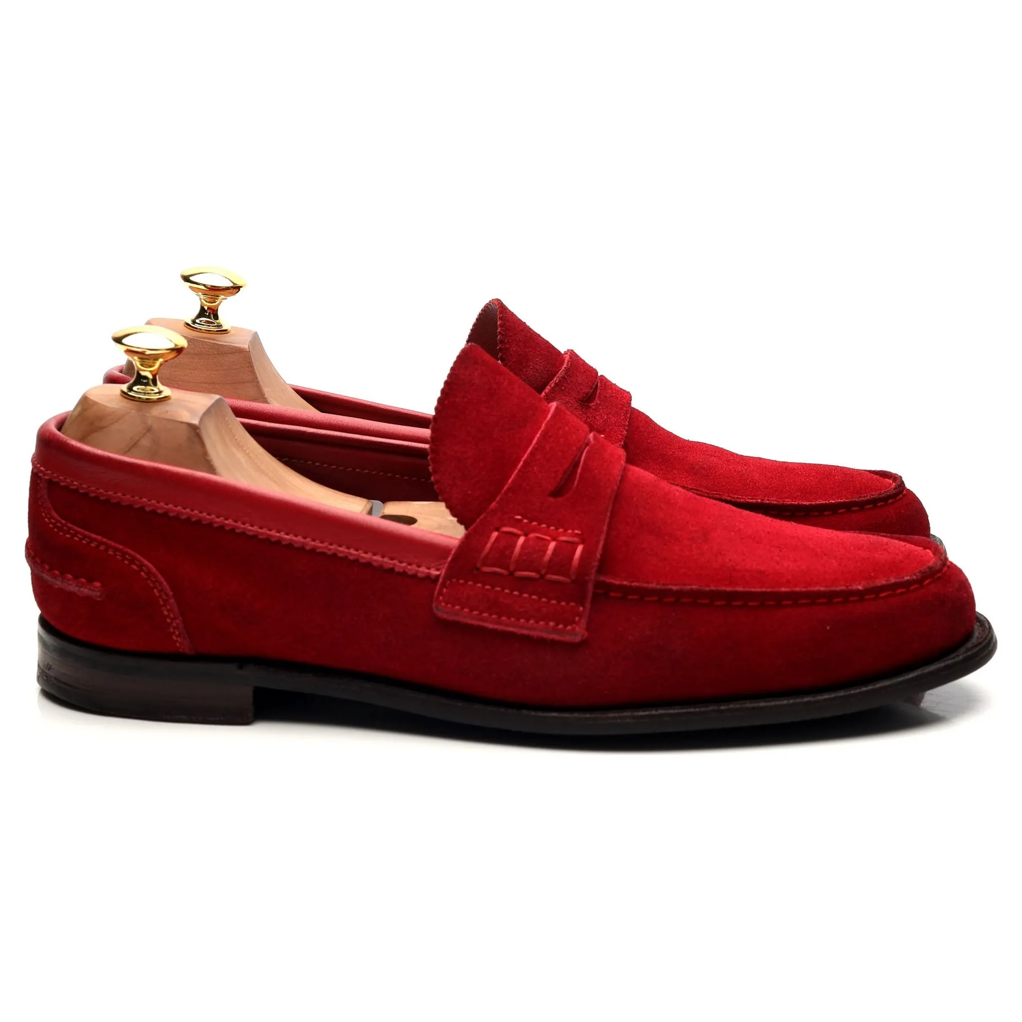 Red Suede Loafers UK 9 F 'Dover D'