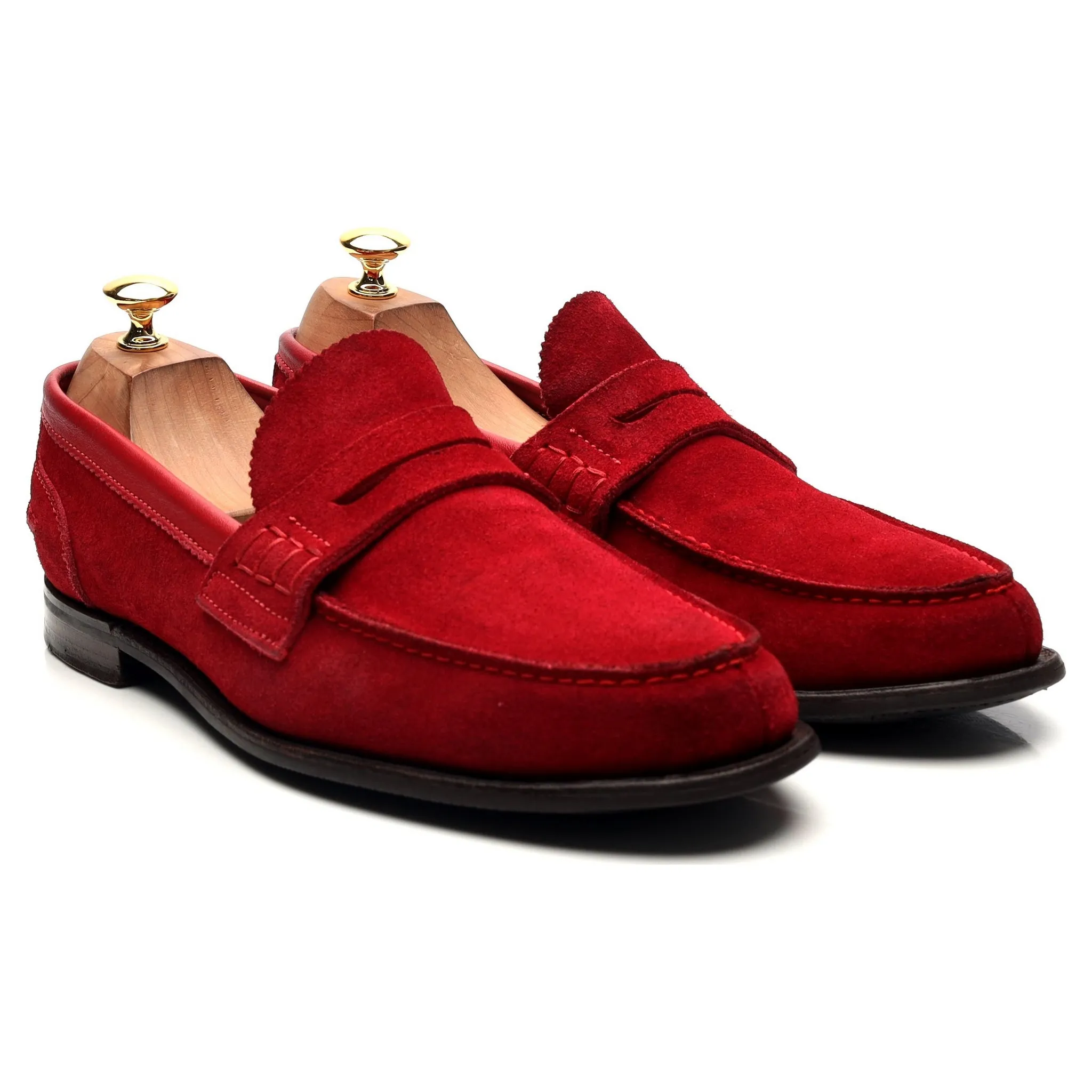 Red Suede Loafers UK 9 F 'Dover D'