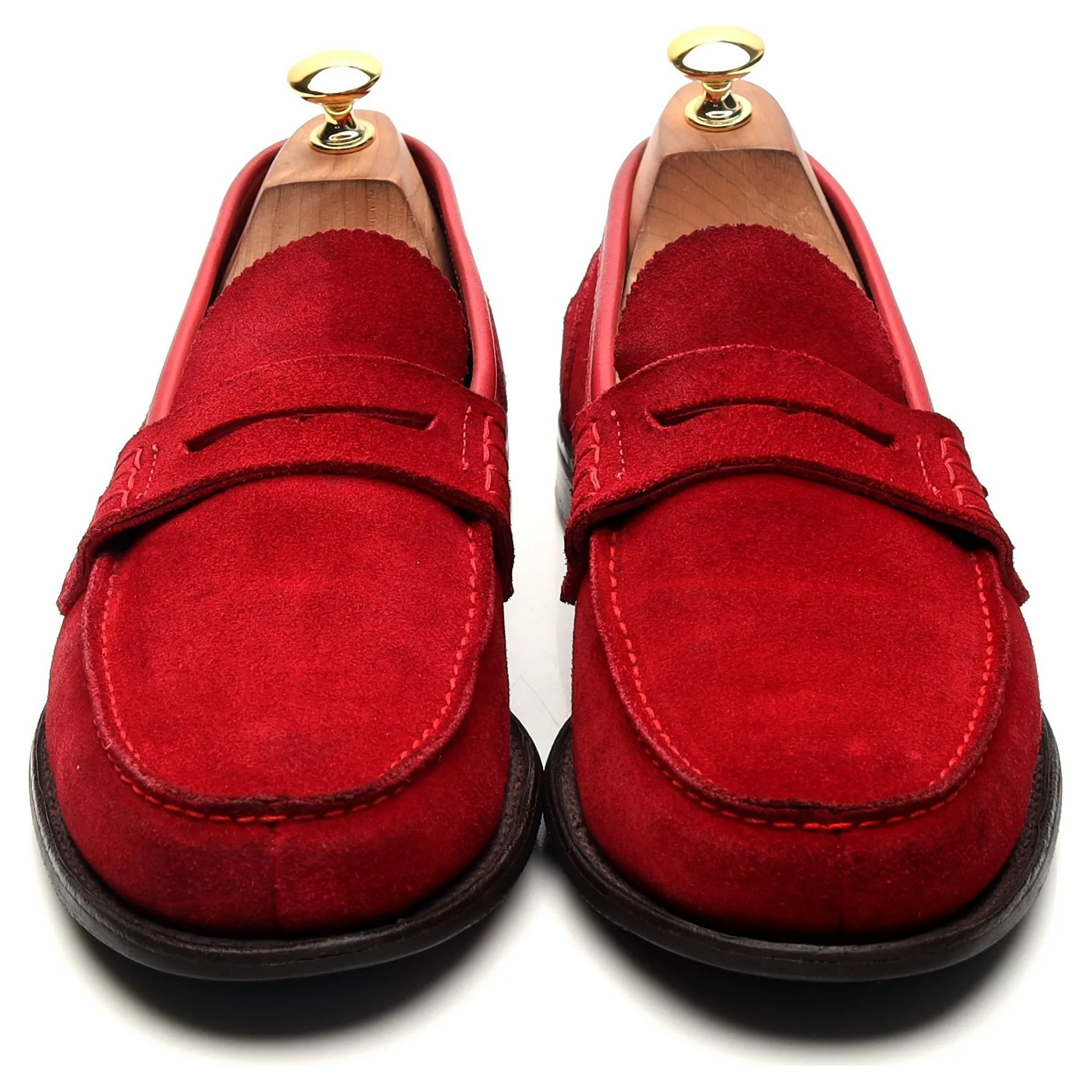 Red Suede Loafers UK 9 F 'Dover D'