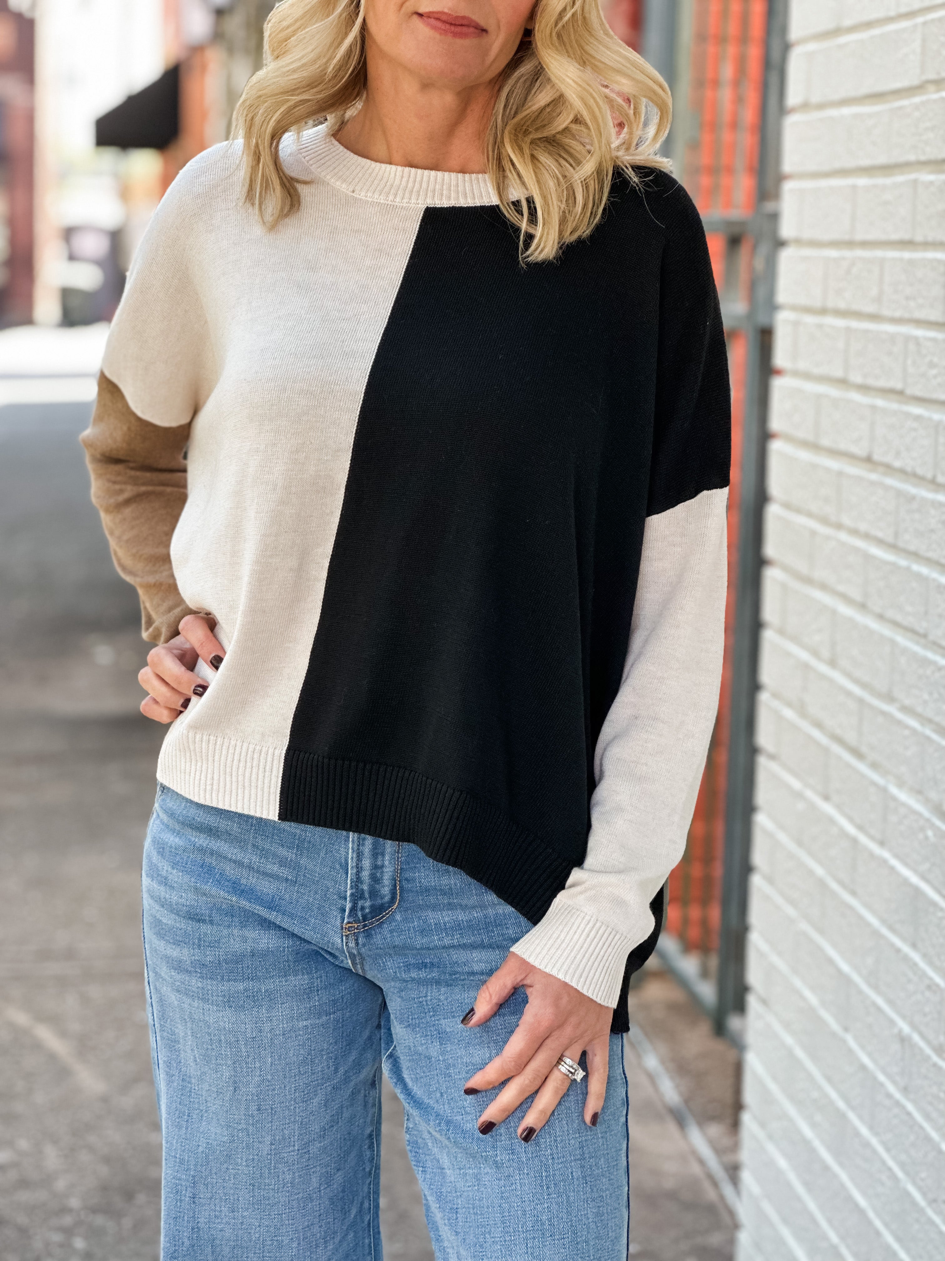 Relaxed Colorblock Sweater