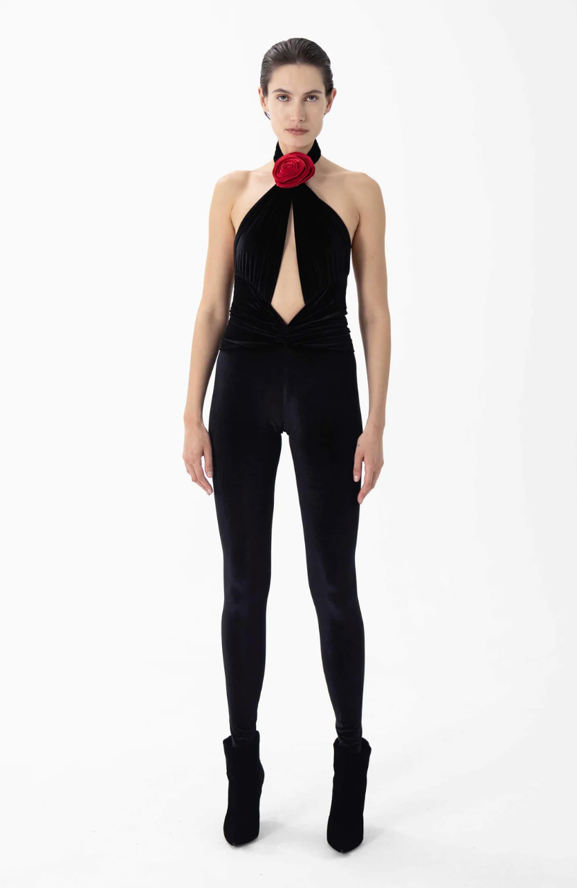 Ronny Kobo Abreen Catsuit Jet Black Crimson - Buy Online Now