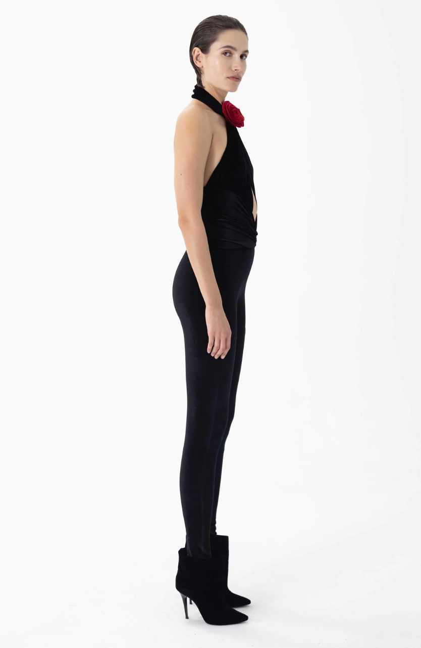 Ronny Kobo Abreen Catsuit Jet Black Crimson - Buy Online Now