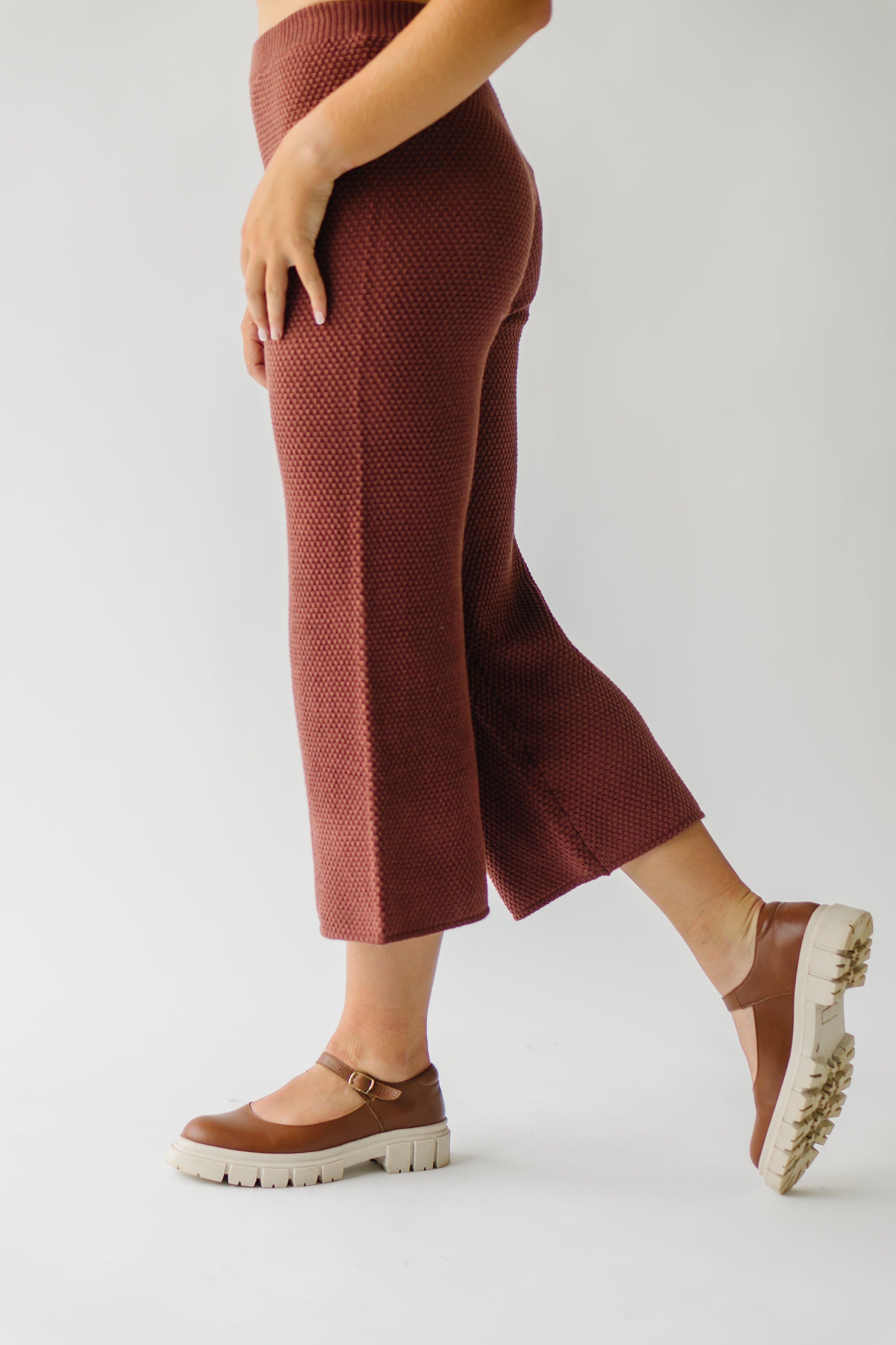 Roxbury Textured Sweater Pant - Rust - Shop now!