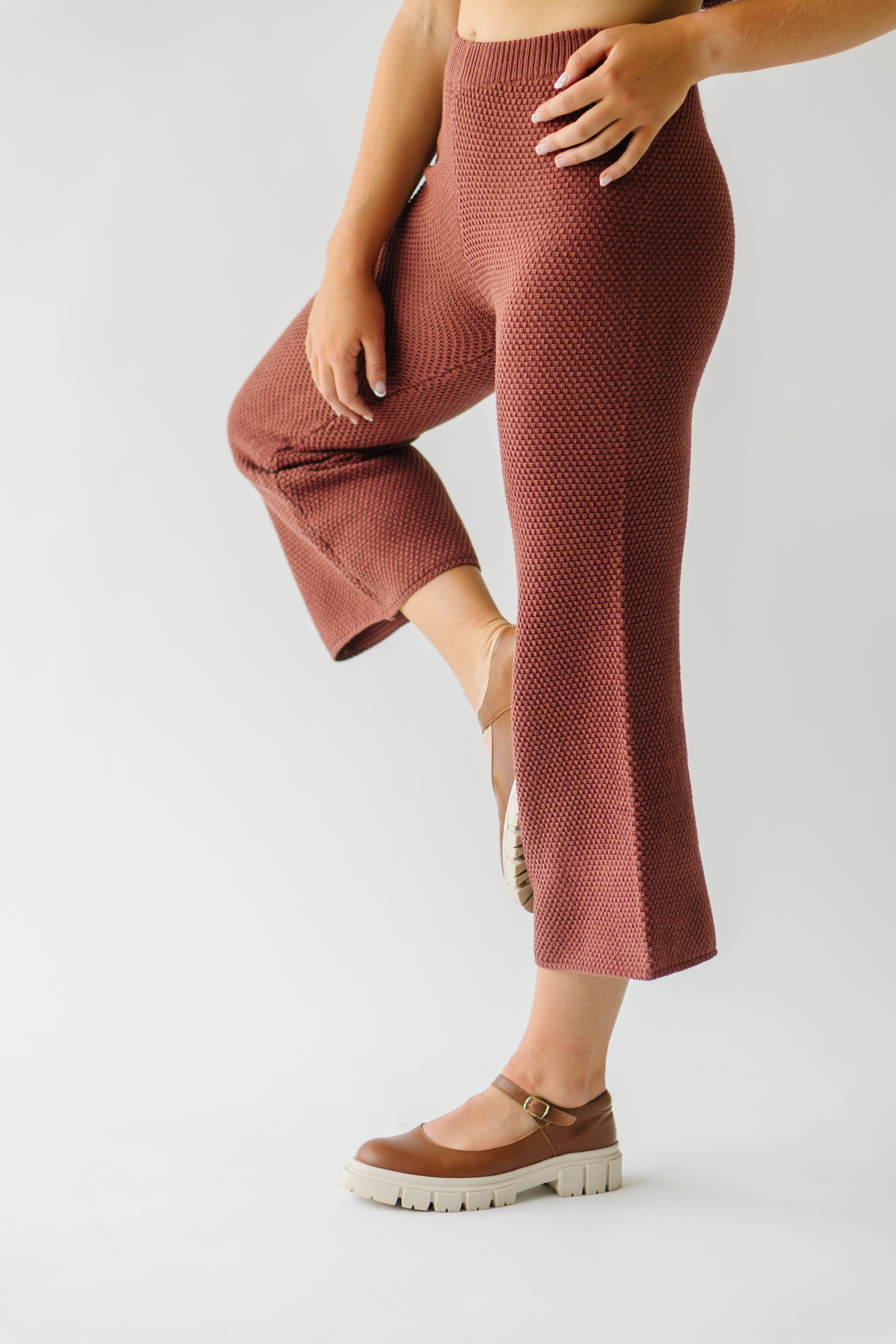 Roxbury Textured Sweater Pant - Rust - Shop now!