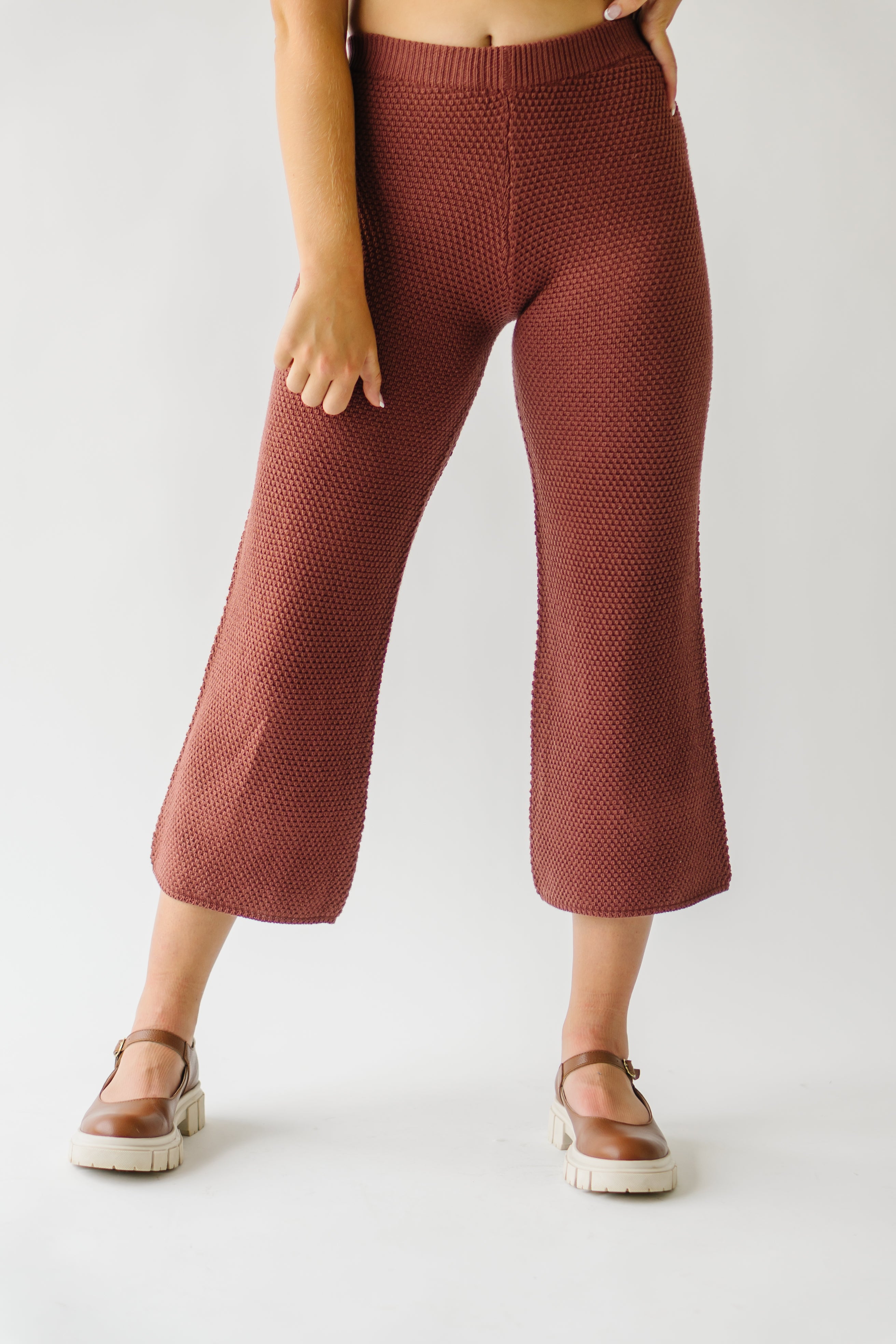 Roxbury Textured Sweater Pant - Rust - Shop now!