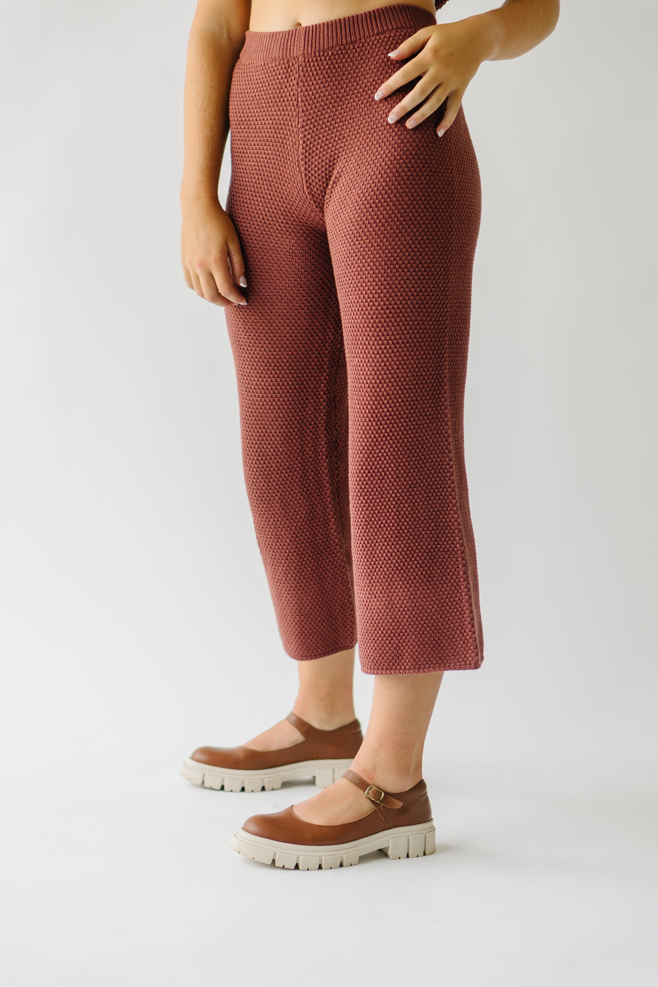 Roxbury Textured Sweater Pant - Rust - Shop now!